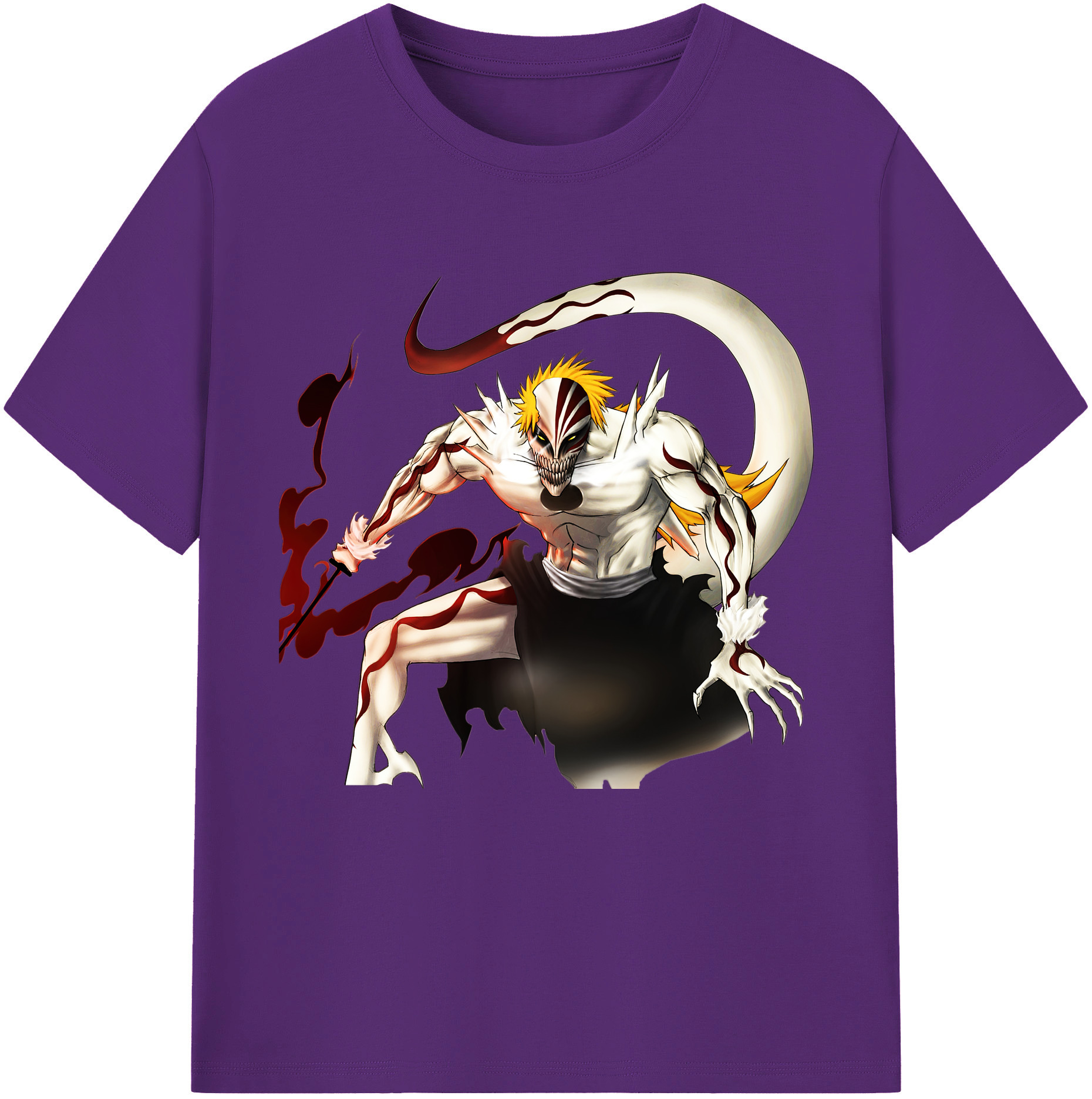（画像用） ブリーチ 黒崎一護（くろさき いちご）BLEACH Kurosaki Ichigo 綿100％半袖Tシャツ（フロントプリント）