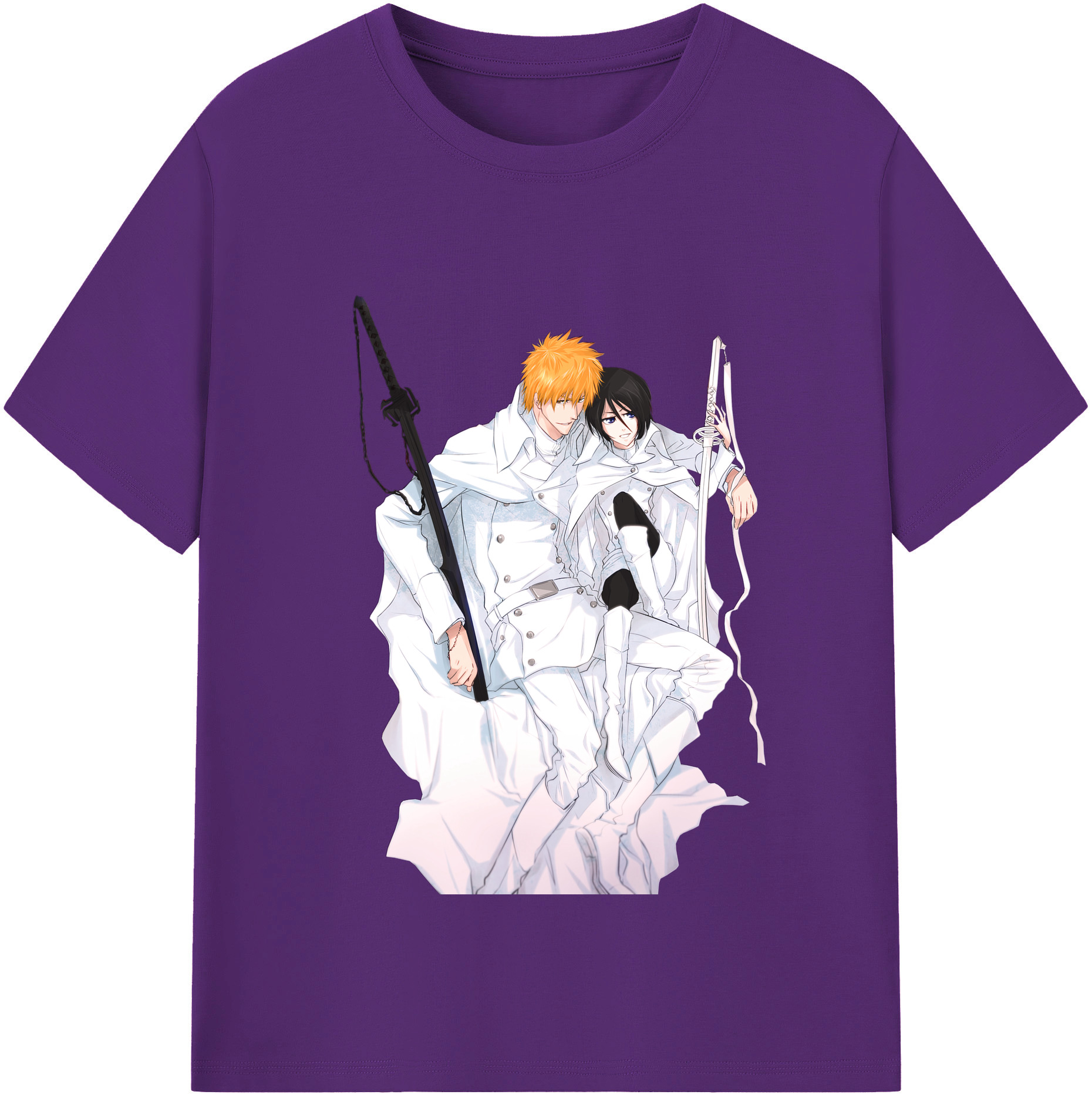 （画像用） ブリーチ 黒崎一護（くろさき いちご）BLEACH Kurosaki Ichigo 綿100％半袖Tシャツ（フロントプリント）