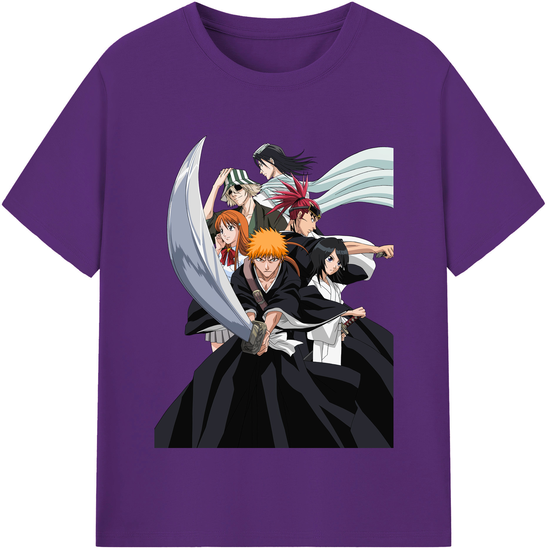 （画像用） ブリーチ 黒崎一護（くろさき いちご）BLEACH Kurosaki Ichigo 綿100％半袖Tシャツ（フロントプリント）