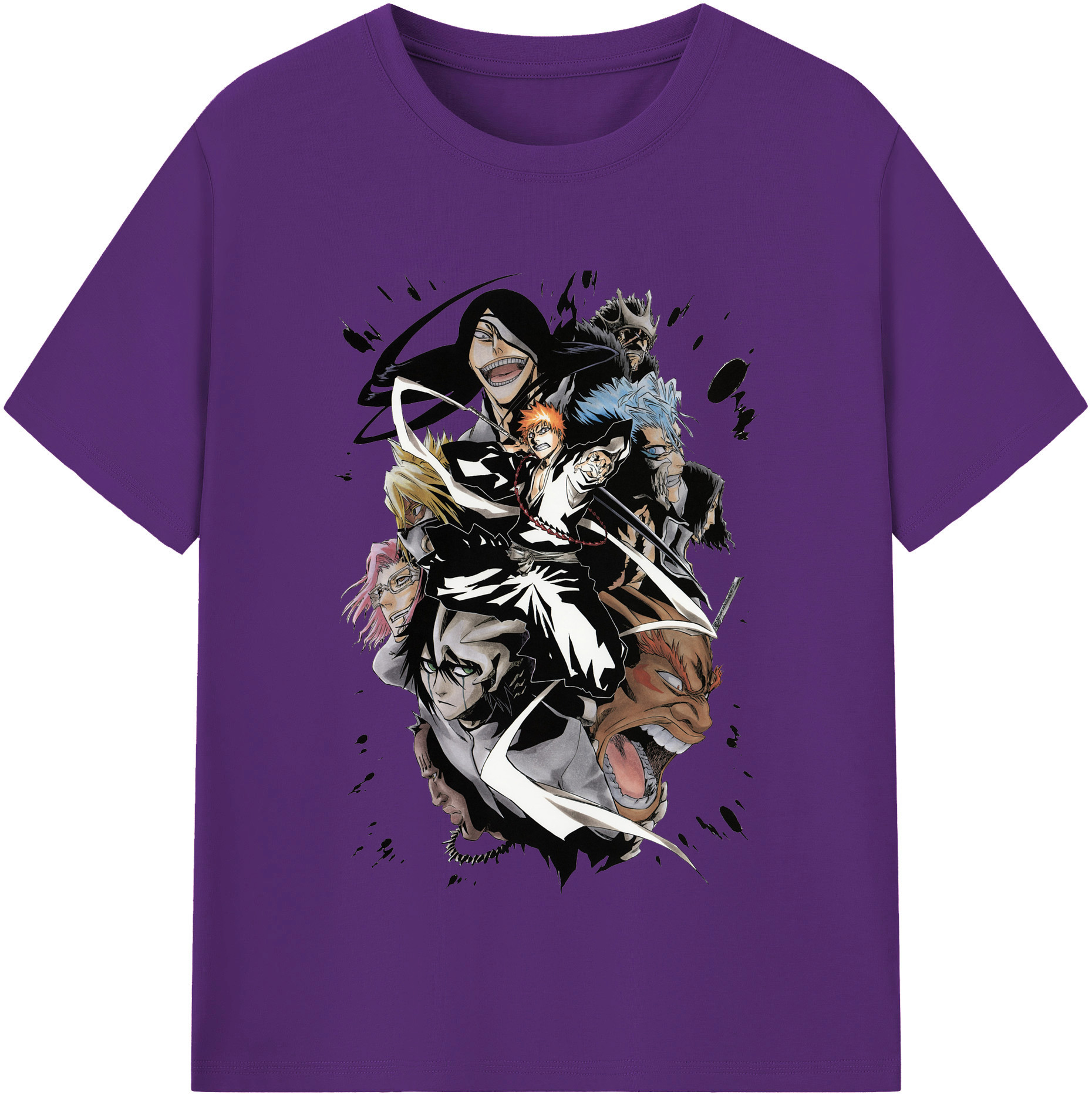 （画像用） ブリーチ 黒崎一護（くろさき いちご）BLEACH Kurosaki Ichigo 綿100％半袖Tシャツ（フロントプリント）