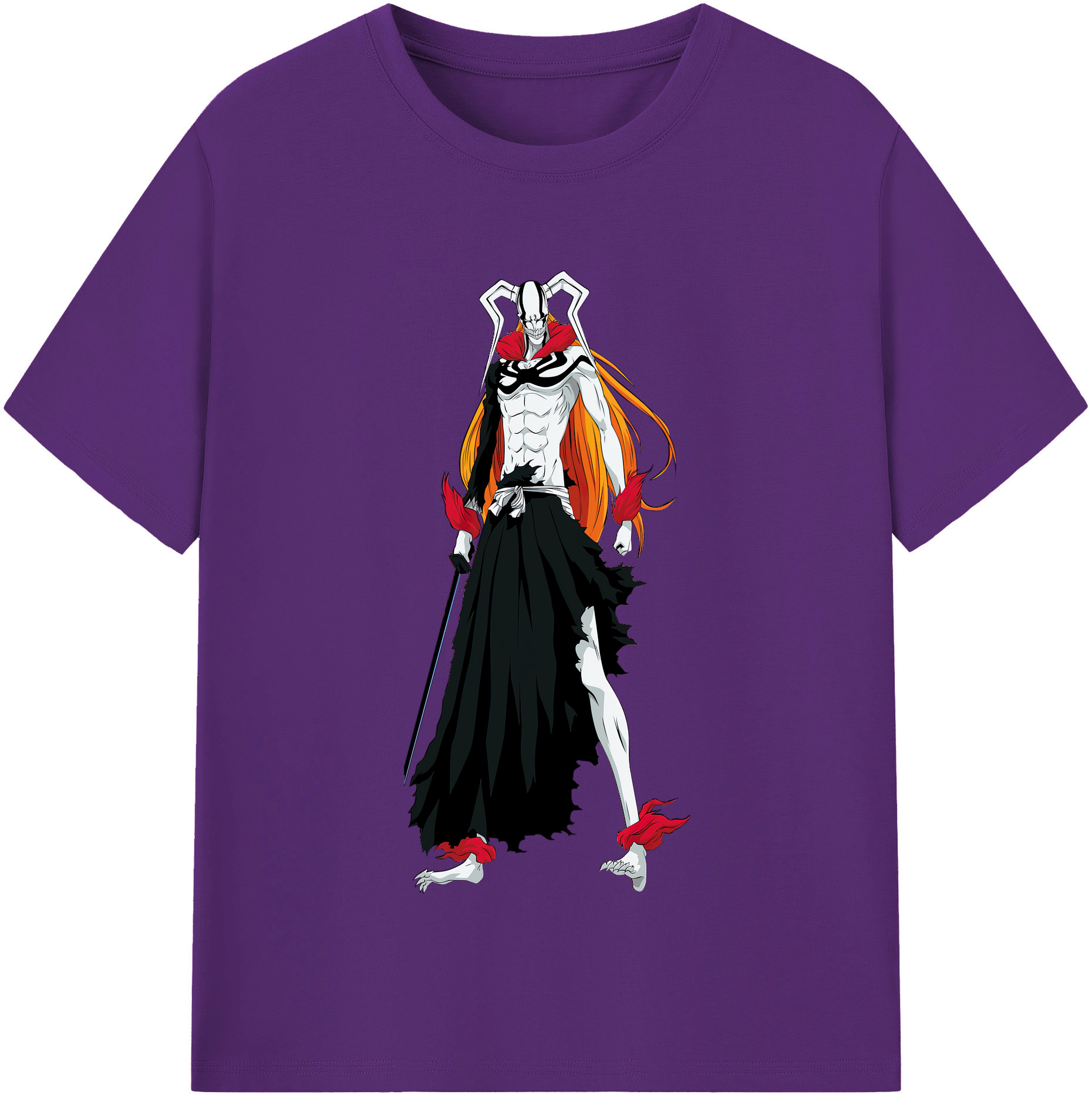 （画像用） ブリーチ 黒崎一護（くろさき いちご）BLEACH Kurosaki Ichigo 綿100％半袖Tシャツ（フロントプリント）
