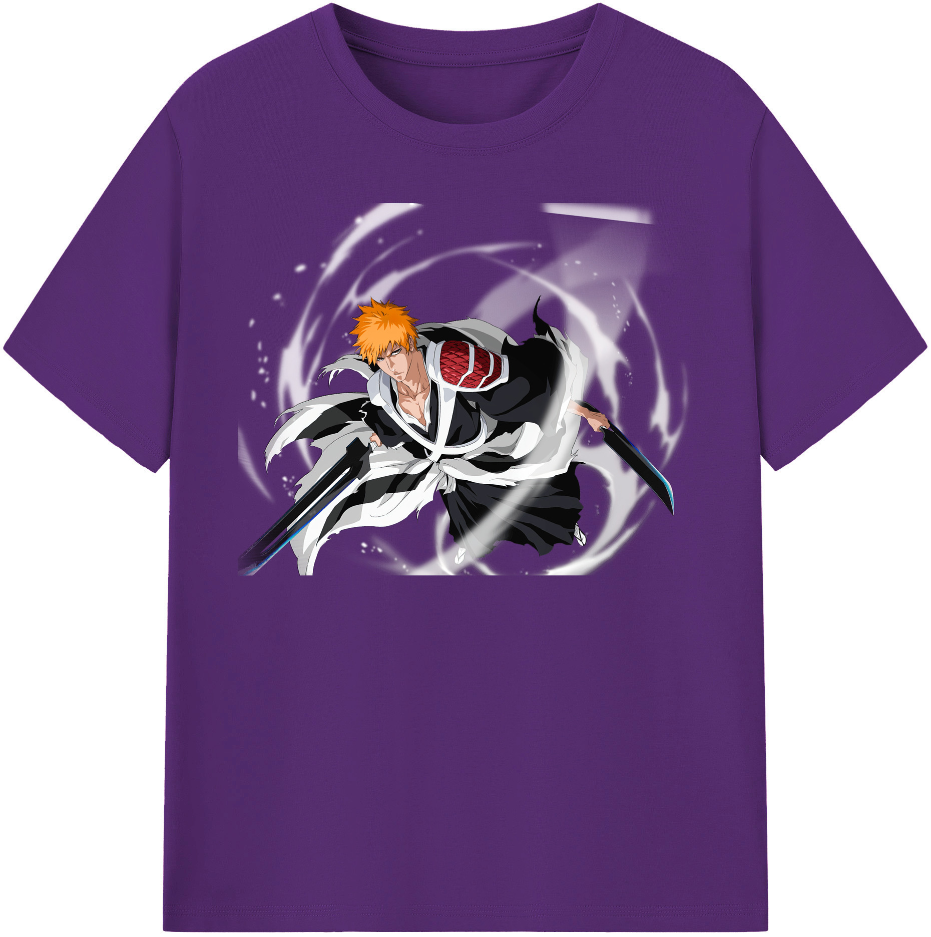 （画像用） ブリーチ 黒崎一護（くろさき いちご）BLEACH Kurosaki Ichigo 綿100％半袖Tシャツ（フロントプリント）