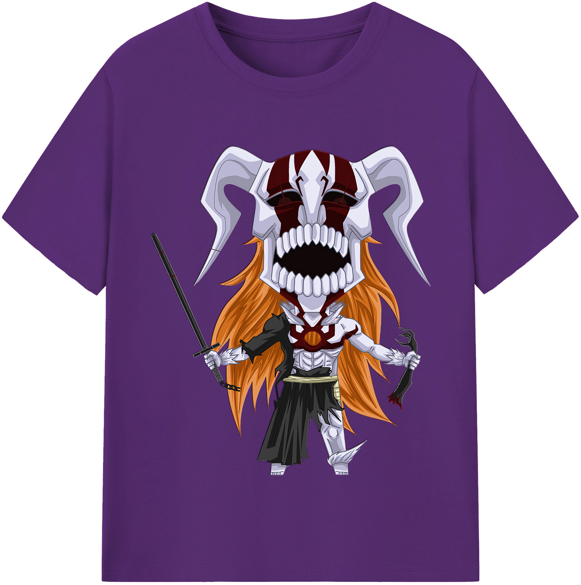 （画像用） ブリーチ 黒崎一護（くろさき いちご）BLEACH Kurosaki Ichigo 綿100％半袖Tシャツ（フロントプリント）