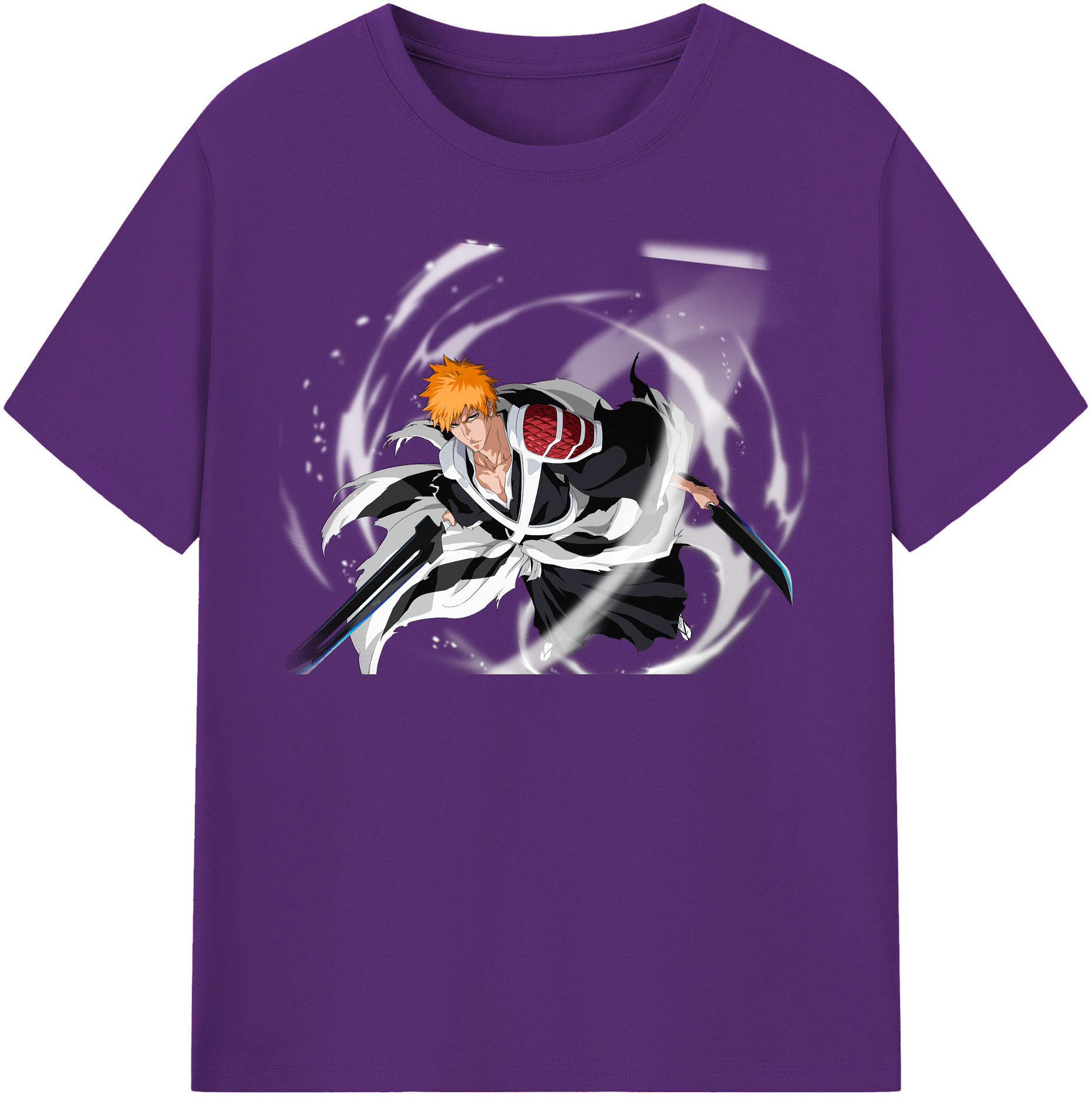 （画像用） ブリーチ 黒崎一護（くろさき いちご）BLEACH Kurosaki Ichigo 綿100％半袖Tシャツ（フロントプリント）