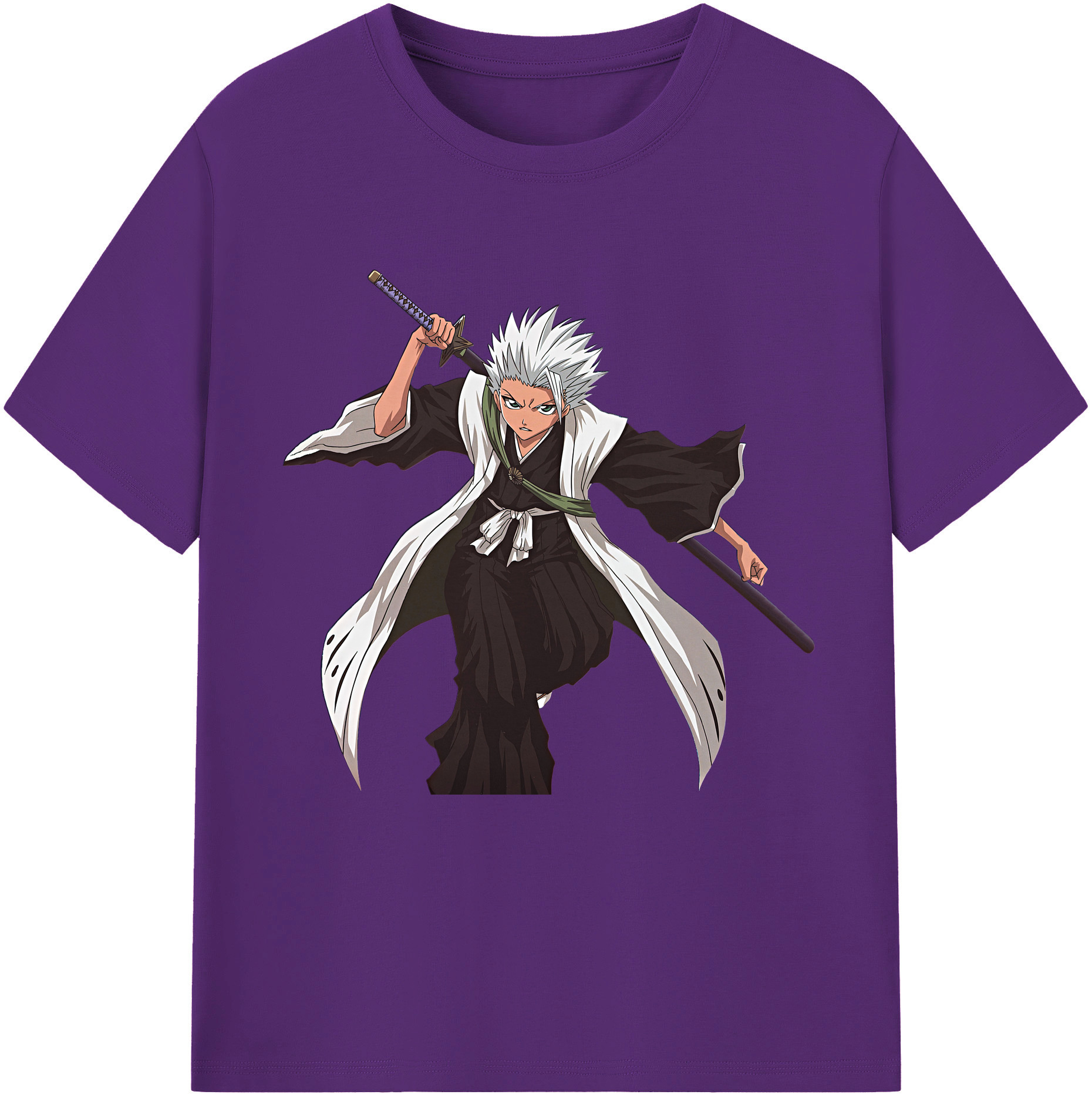 （画像用） ブリーチ 日番谷冬獅郎（ひつがや とうしろう） BLEACH Hitsugaya Toushirou 綿100％半袖Tシャツ（フロントプリント）