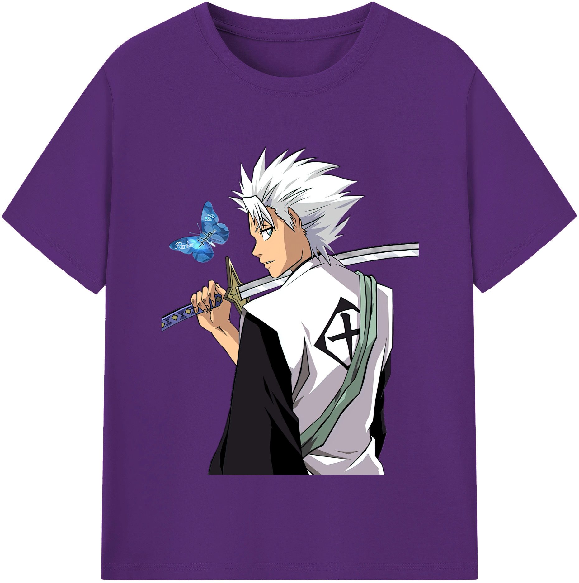 （画像用） ブリーチ 日番谷冬獅郎（ひつがや とうしろう） BLEACH Hitsugaya Toushirou 綿100％半袖Tシャツ（フロントプリント）