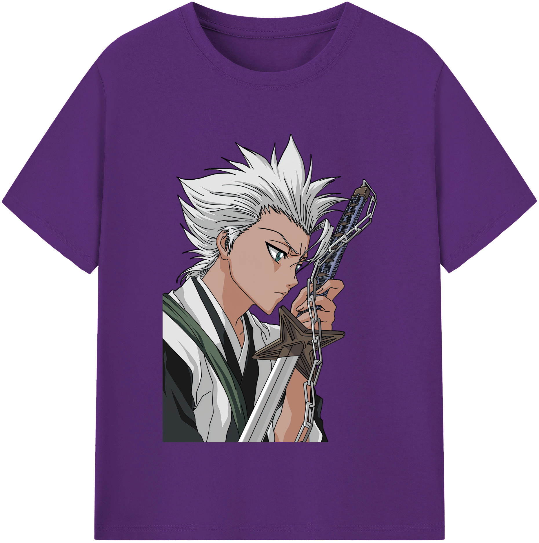 （画像用） ブリーチ 日番谷冬獅郎（ひつがや とうしろう） BLEACH Hitsugaya Toushirou 綿100％半袖Tシャツ（フロントプリント）