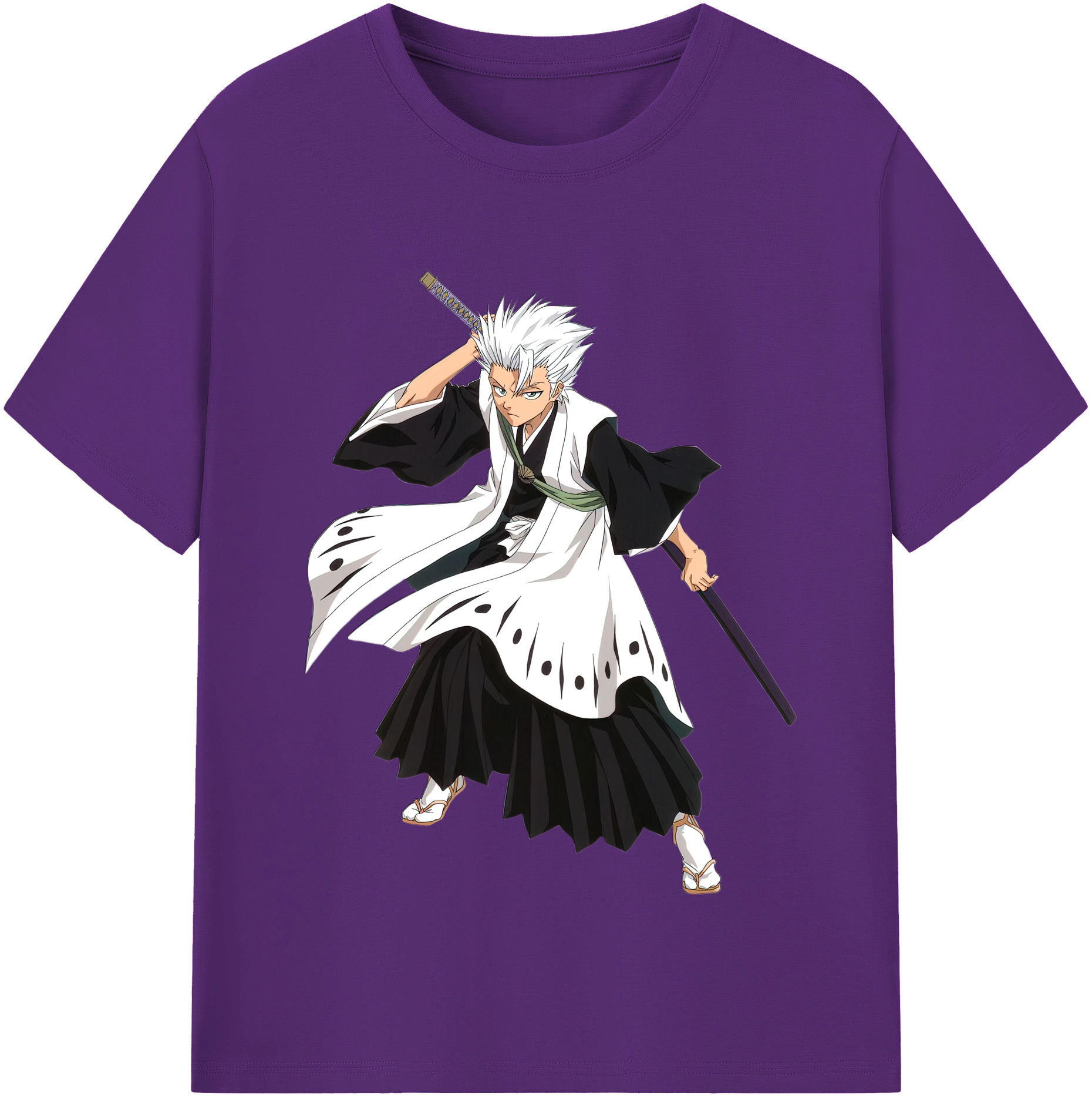 （画像用） ブリーチ 日番谷冬獅郎（ひつがや とうしろう） BLEACH Hitsugaya Toushirou 綿100％半袖Tシャツ（フロントプリント）