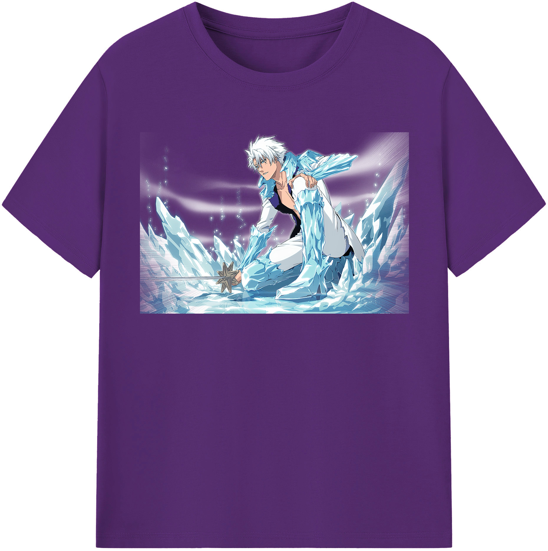 （画像用） ブリーチ 日番谷冬獅郎（ひつがや とうしろう） BLEACH Hitsugaya Toushirou 綿100％半袖Tシャツ（フロントプリント）