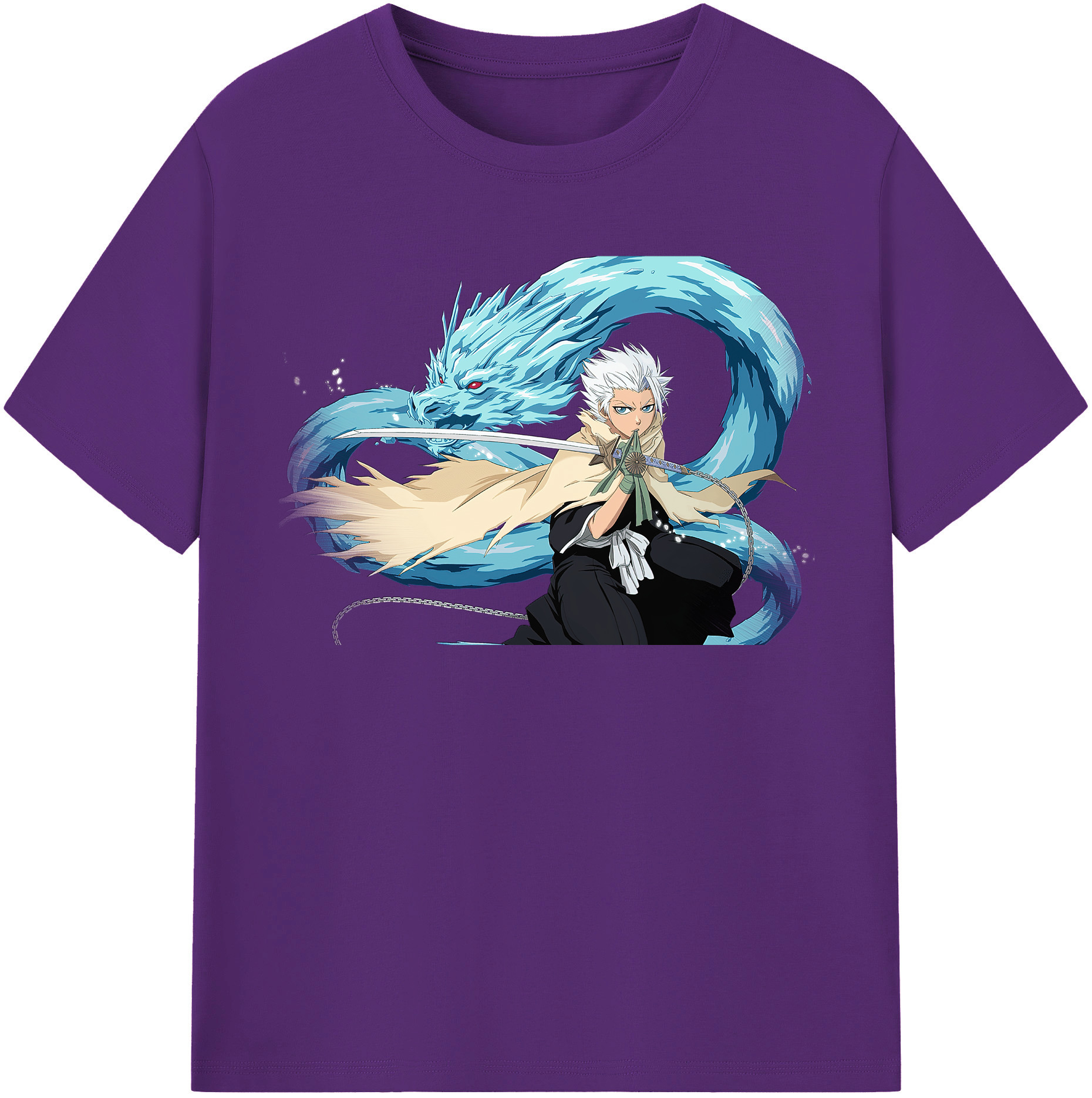 （画像用） ブリーチ 日番谷冬獅郎（ひつがや とうしろう） BLEACH Hitsugaya Toushirou 綿100％半袖Tシャツ（フロントプリント）