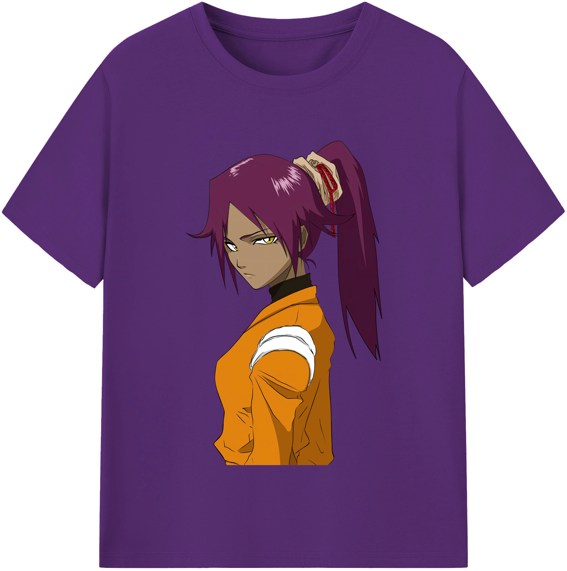 （画像用） ブリーチ 四楓院 夜一（しほういん よるいち） BLEACH Shihouin Yoruichi 綿100％半袖Tシャツ（フロントプリント）