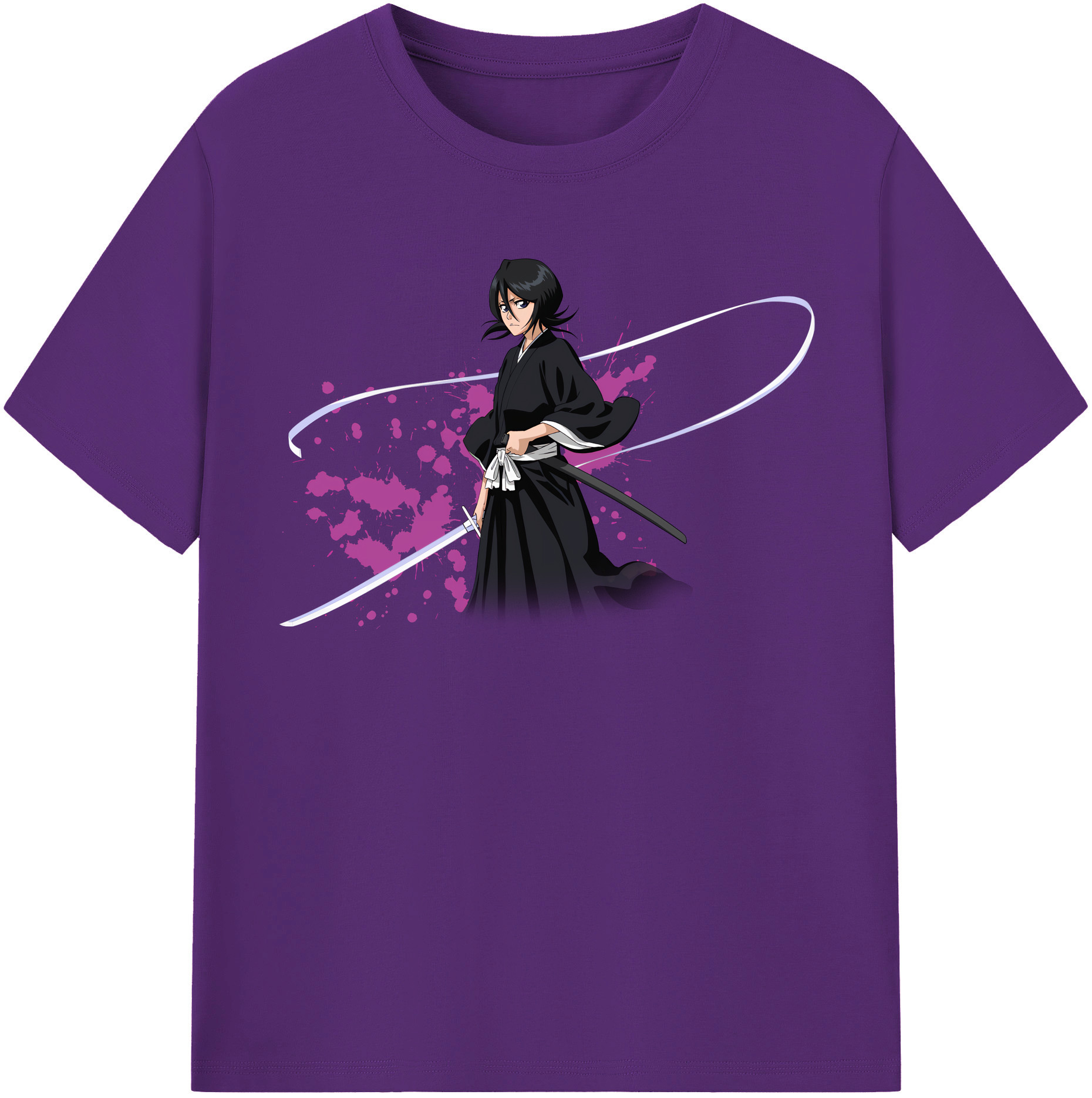 （画像用） ブリーチ 朽木ルキア BLEACH Kuchiki Rukia 綿100％半袖Tシャツ（フロントプリント）