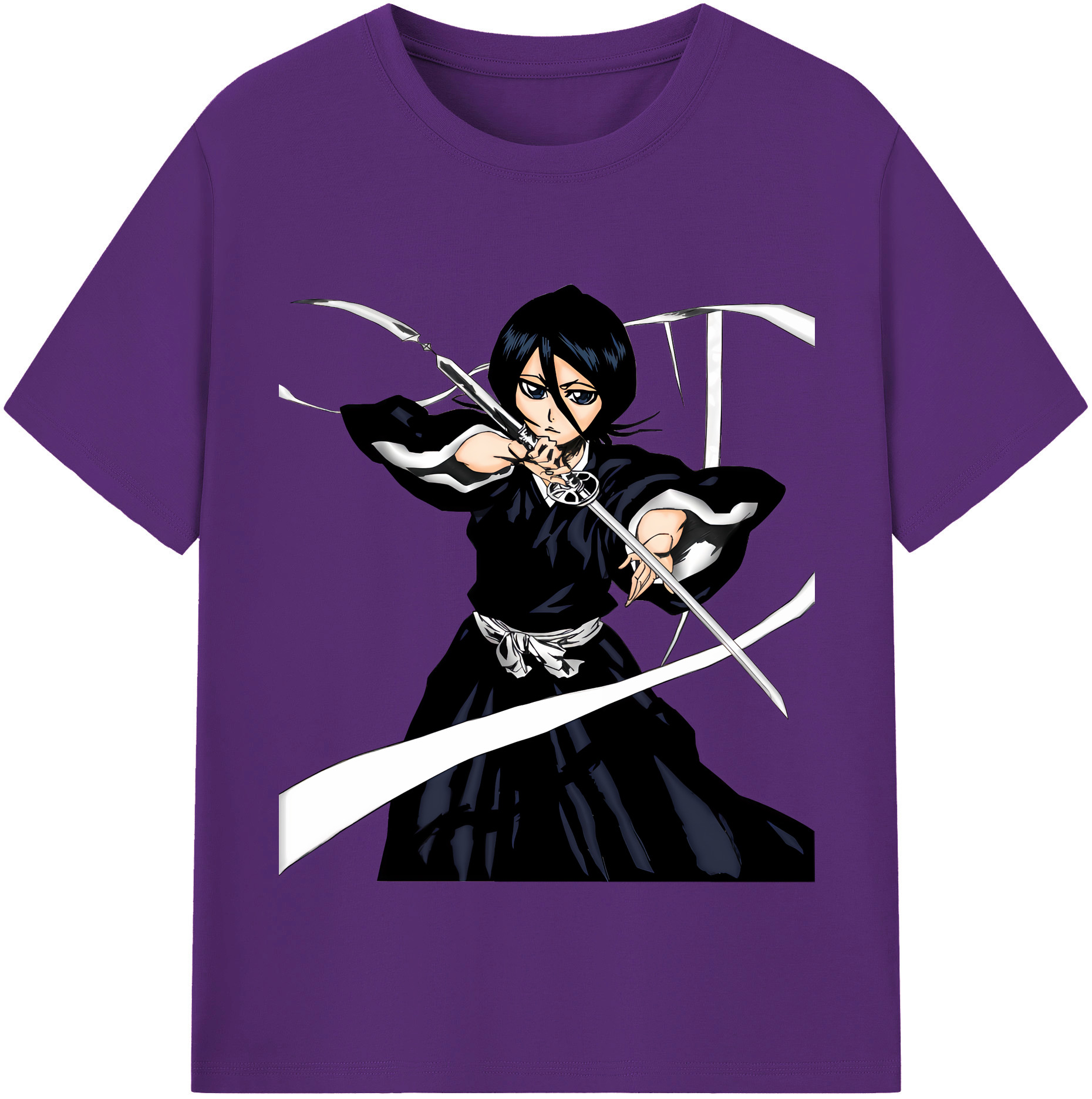 （画像用） ブリーチ 朽木ルキア BLEACH Kuchiki Rukia 綿100％半袖Tシャツ（フロントプリント）