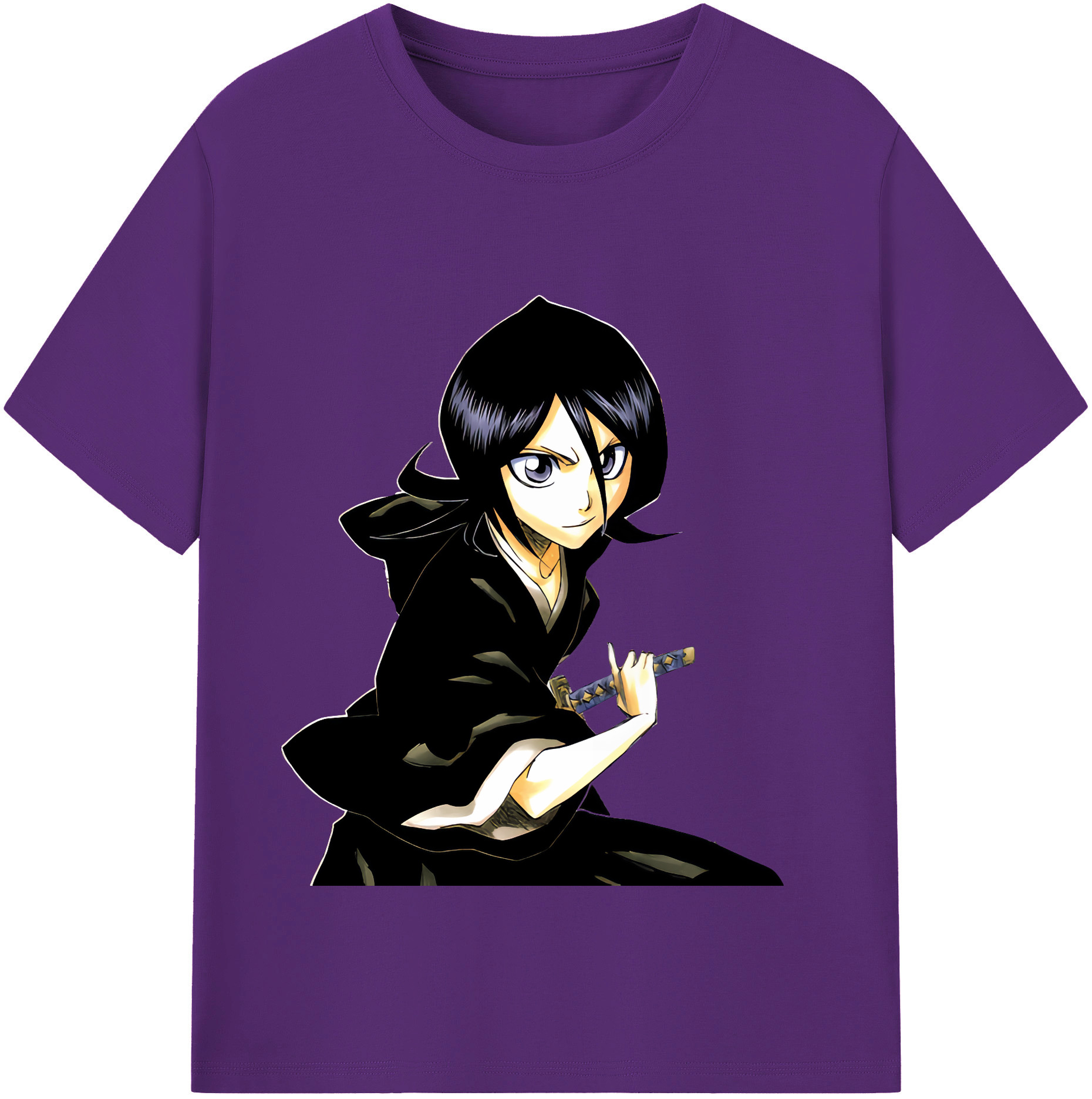 （画像用） ブリーチ 朽木ルキア BLEACH Kuchiki Rukia 綿100％半袖Tシャツ（フロントプリント）