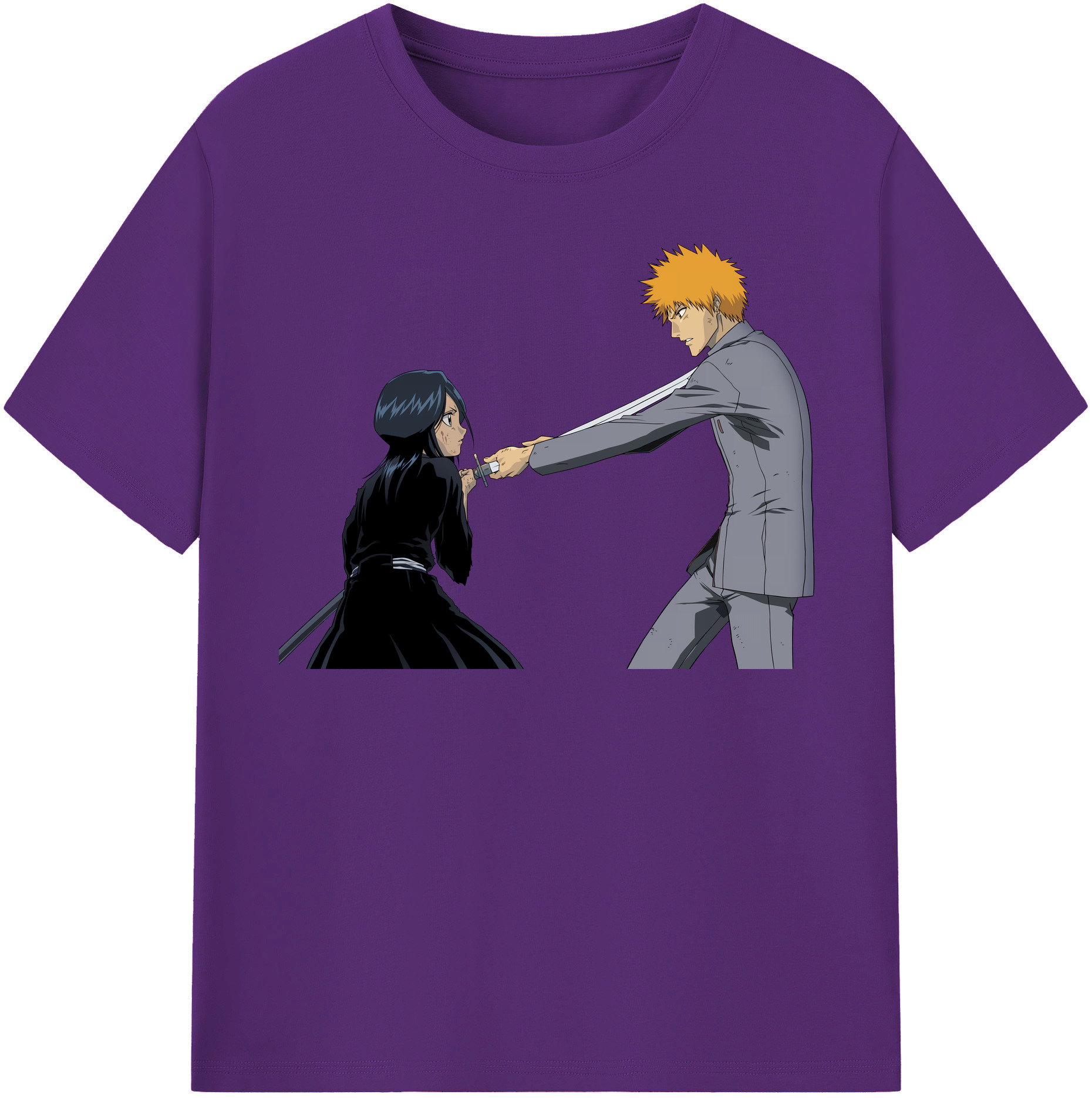 （画像用） ブリーチ 朽木ルキア BLEACH Kuchiki Rukia 綿100％半袖Tシャツ（フロントプリント）