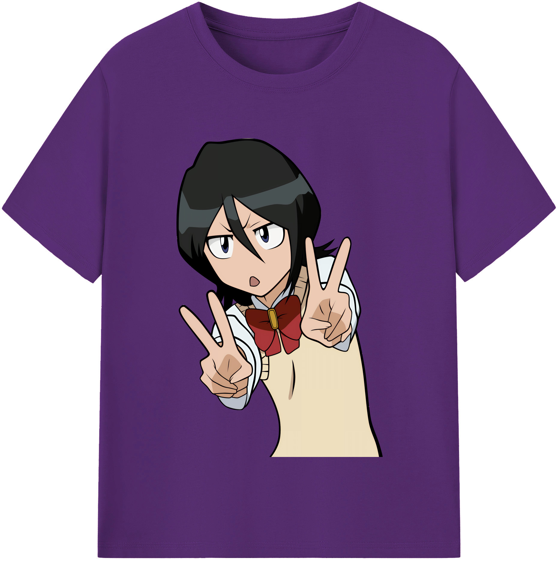 （画像用） ブリーチ 朽木ルキア BLEACH Kuchiki Rukia 綿100％半袖Tシャツ（フロントプリント）