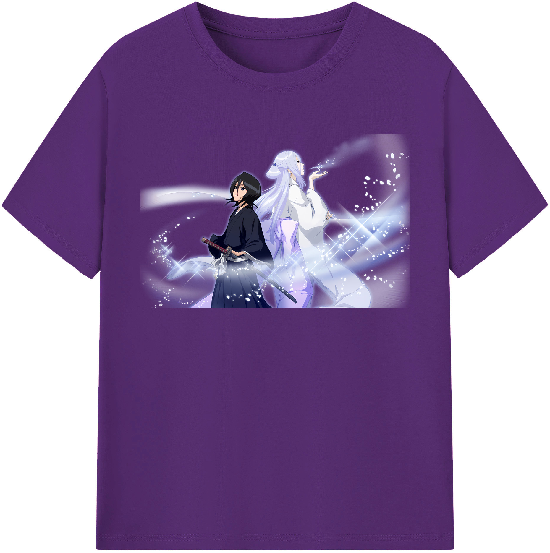 （画像用） ブリーチ 朽木ルキア BLEACH Kuchiki Rukia 綿100％半袖Tシャツ（フロントプリント）