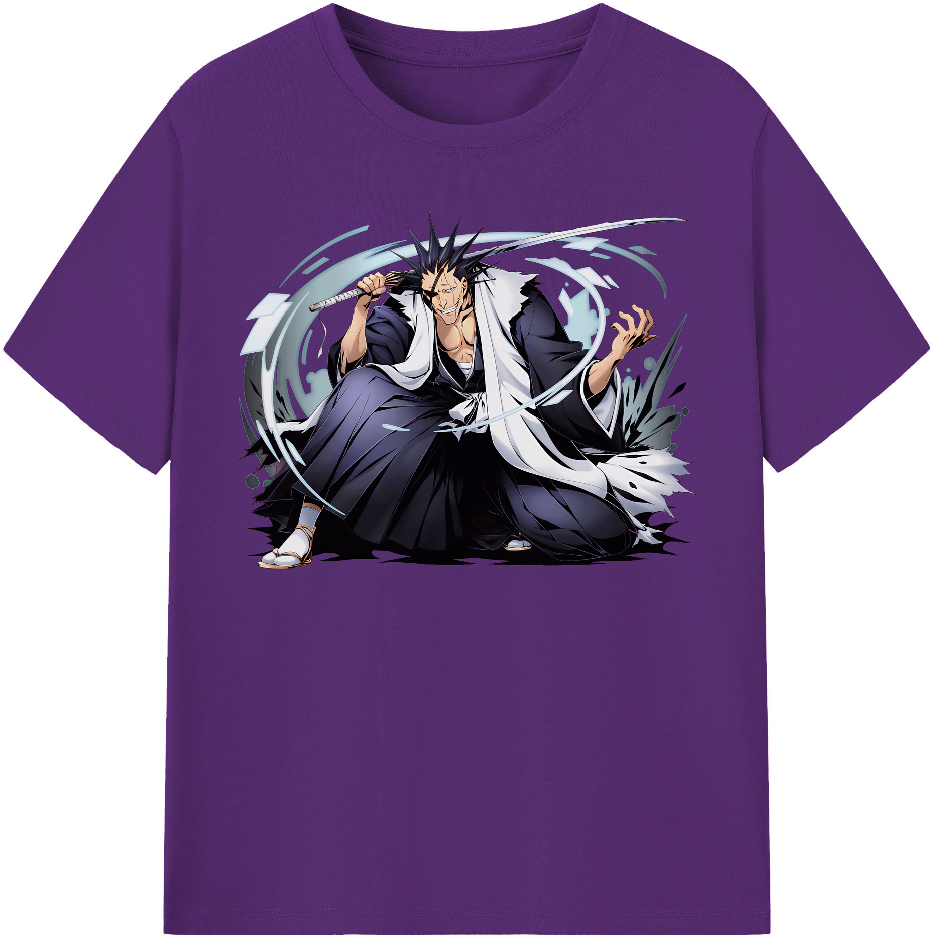 （画像用） ブリーチ ざらき けんぱち BLEACH Zaraki Kenpachi 綿100％半袖Tシャツ（フロントプリント）