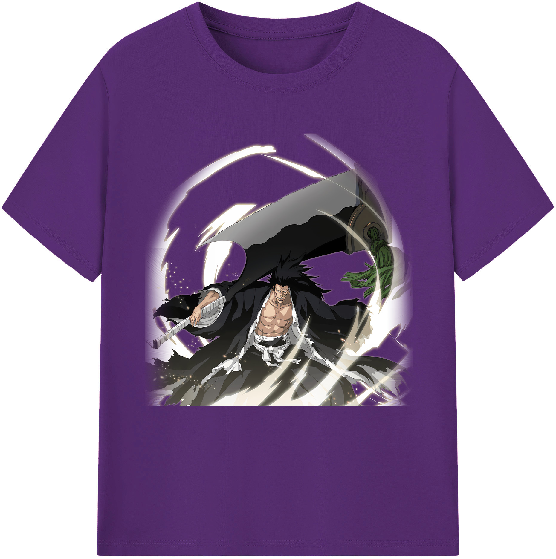 （画像用） ブリーチ ざらき けんぱち BLEACH Zaraki Kenpachi 綿100％半袖Tシャツ（フロントプリント）