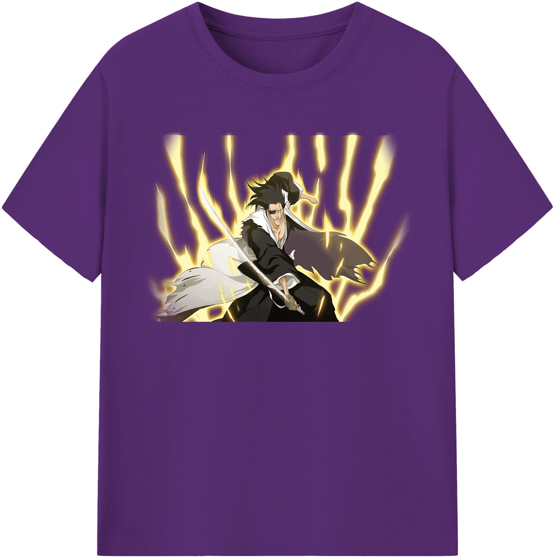 （画像用） ブリーチ ざらき けんぱち BLEACH Zaraki Kenpachi 綿100％半袖Tシャツ（フロントプリント）