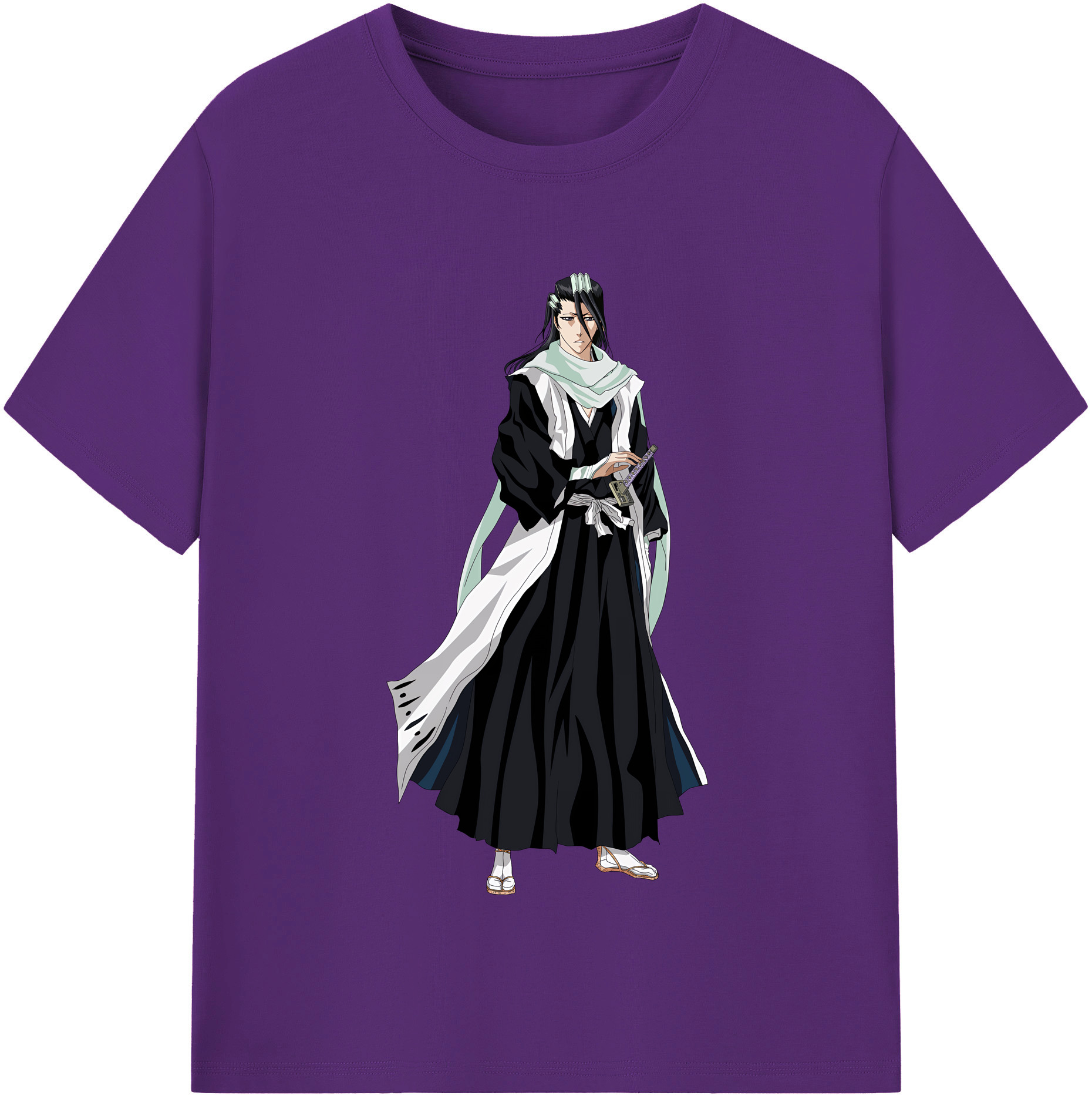 （画像用） ブリーチ くちき びゃくや BLEACH Kuchiki Byakuya 綿100％半袖Tシャツ（フロントプリント）
