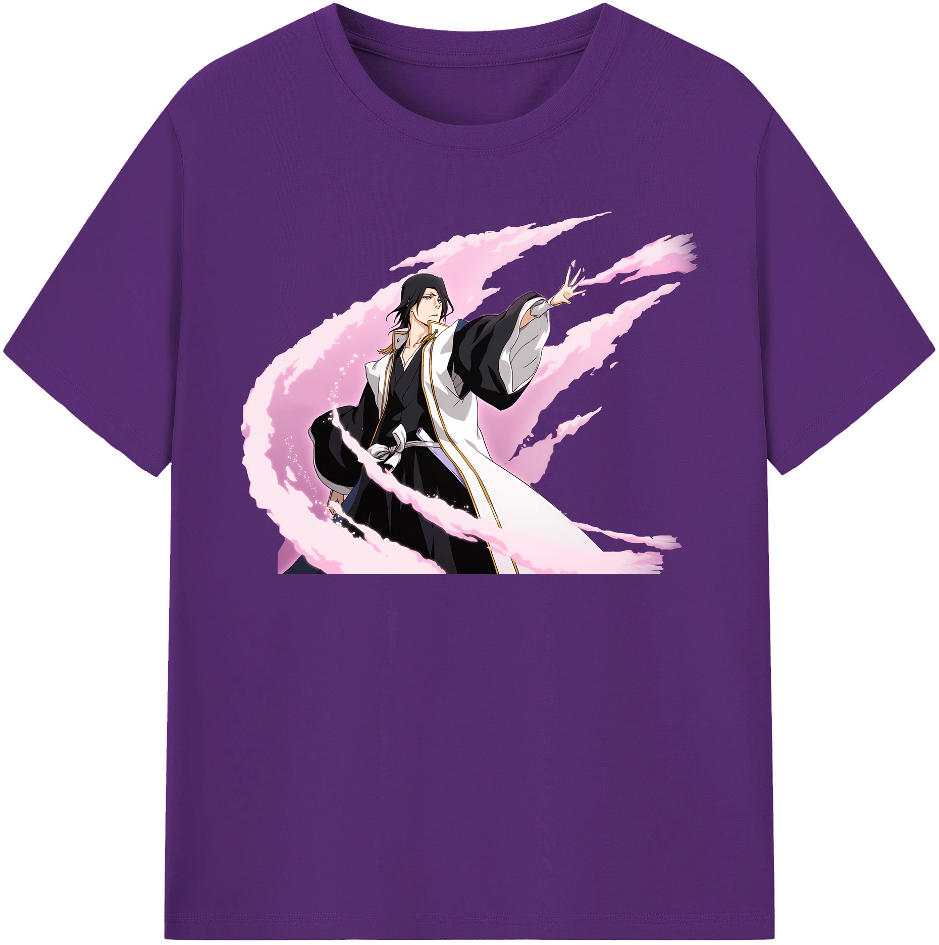 （画像用） ブリーチ くちき びゃくや BLEACH Kuchiki Byakuya 綿100％半袖Tシャツ（フロントプリント）