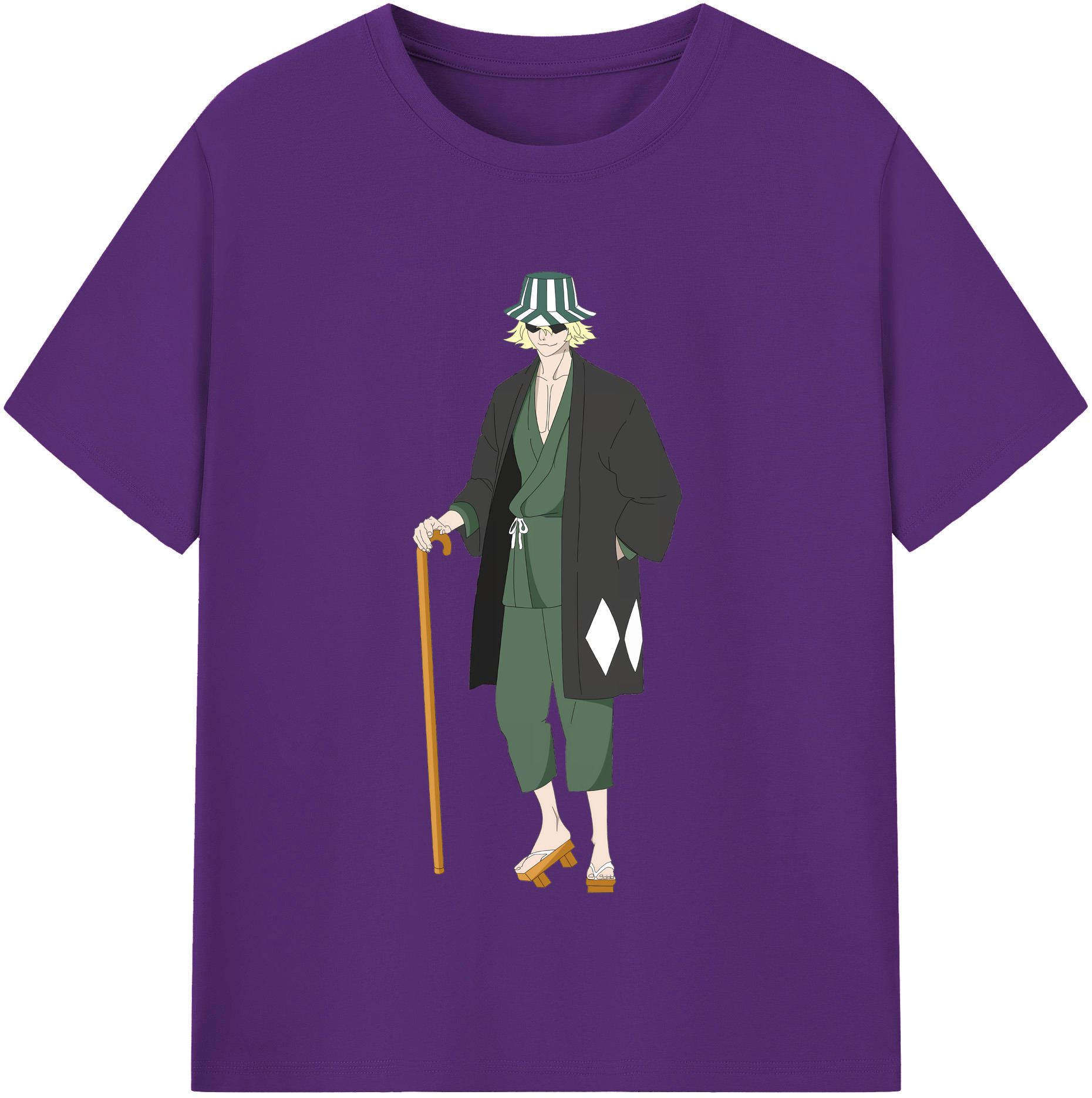 （画像用） "ブリーチ 浦原 喜助（うらはら きすけ） BLEACH Urahara Kisuke " 綿100％半袖Tシャツ（フロントプリント）