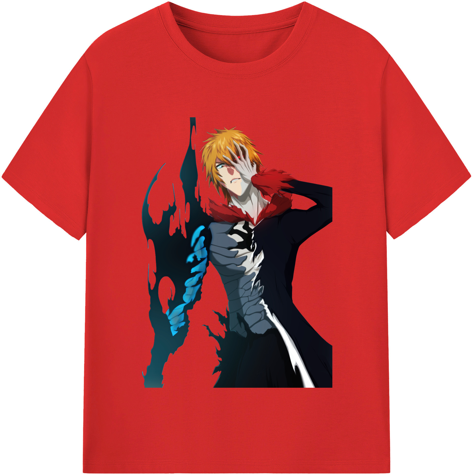 （画像用） ブリーチ 黒崎一護（くろさき いちご）BLEACH Kurosaki Ichigo 綿100％半袖Tシャツ（フロントプリント）