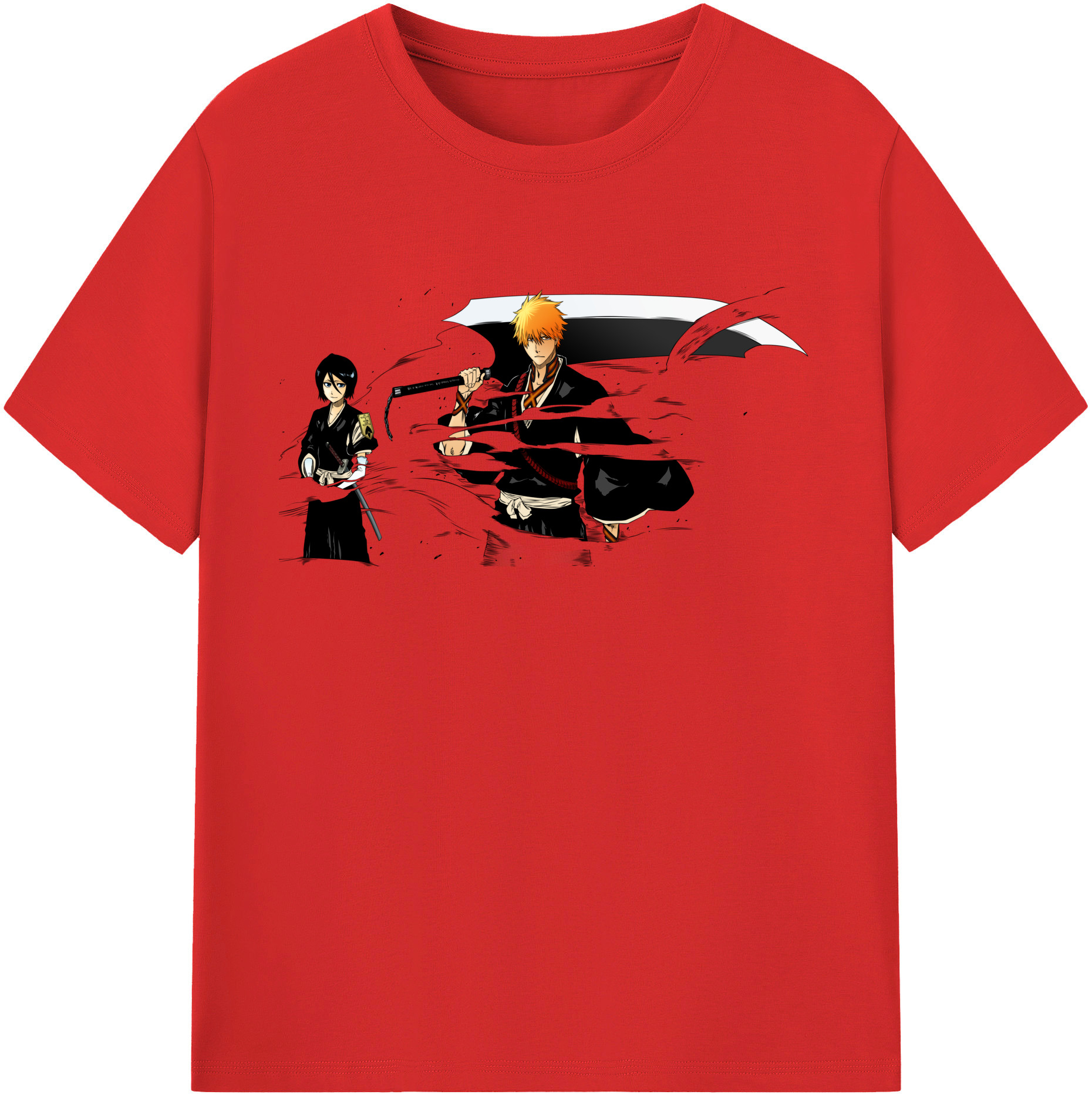 （画像用） ブリーチ 黒崎一護（くろさき いちご）BLEACH Kurosaki Ichigo 綿100％半袖Tシャツ（フロントプリント）