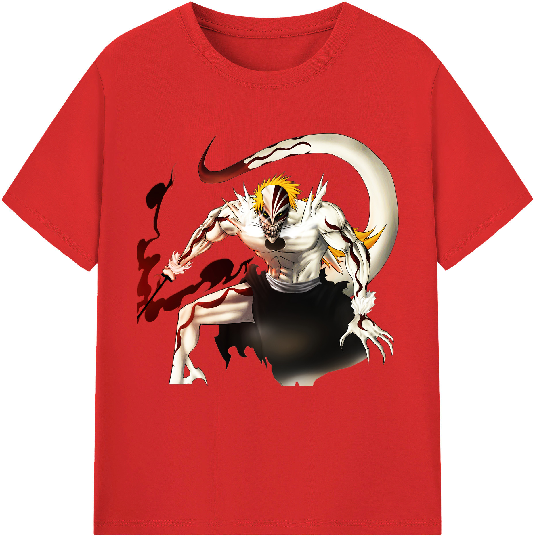 （画像用） ブリーチ 黒崎一護（くろさき いちご）BLEACH Kurosaki Ichigo 綿100％半袖Tシャツ（フロントプリント）