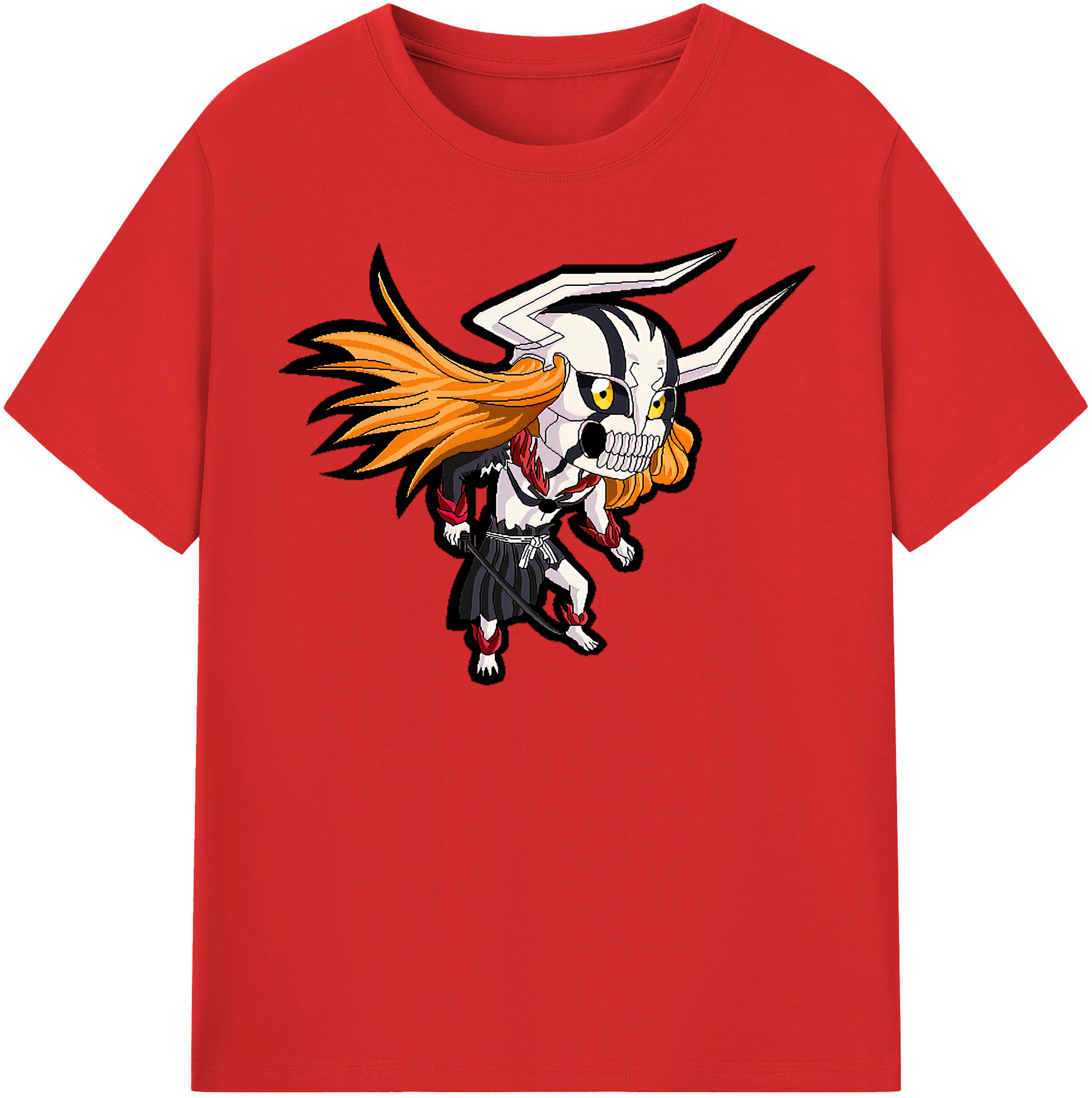 （画像用） ブリーチ 黒崎一護（くろさき いちご）BLEACH Kurosaki Ichigo 綿100％半袖Tシャツ（フロントプリント）