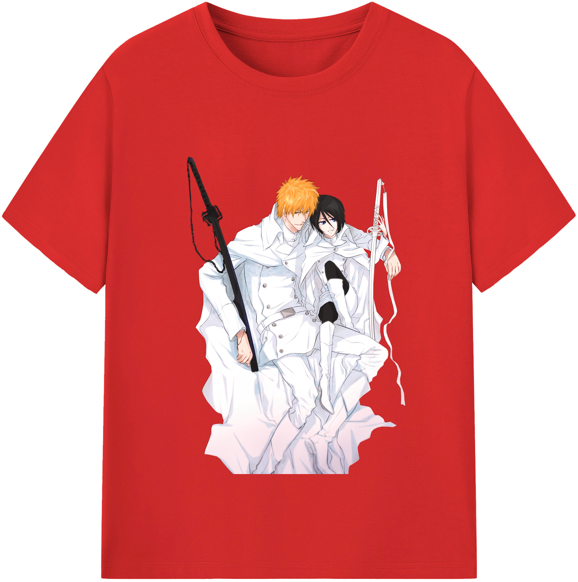 （画像用） ブリーチ 黒崎一護（くろさき いちご）BLEACH Kurosaki Ichigo 綿100％半袖Tシャツ（フロントプリント）