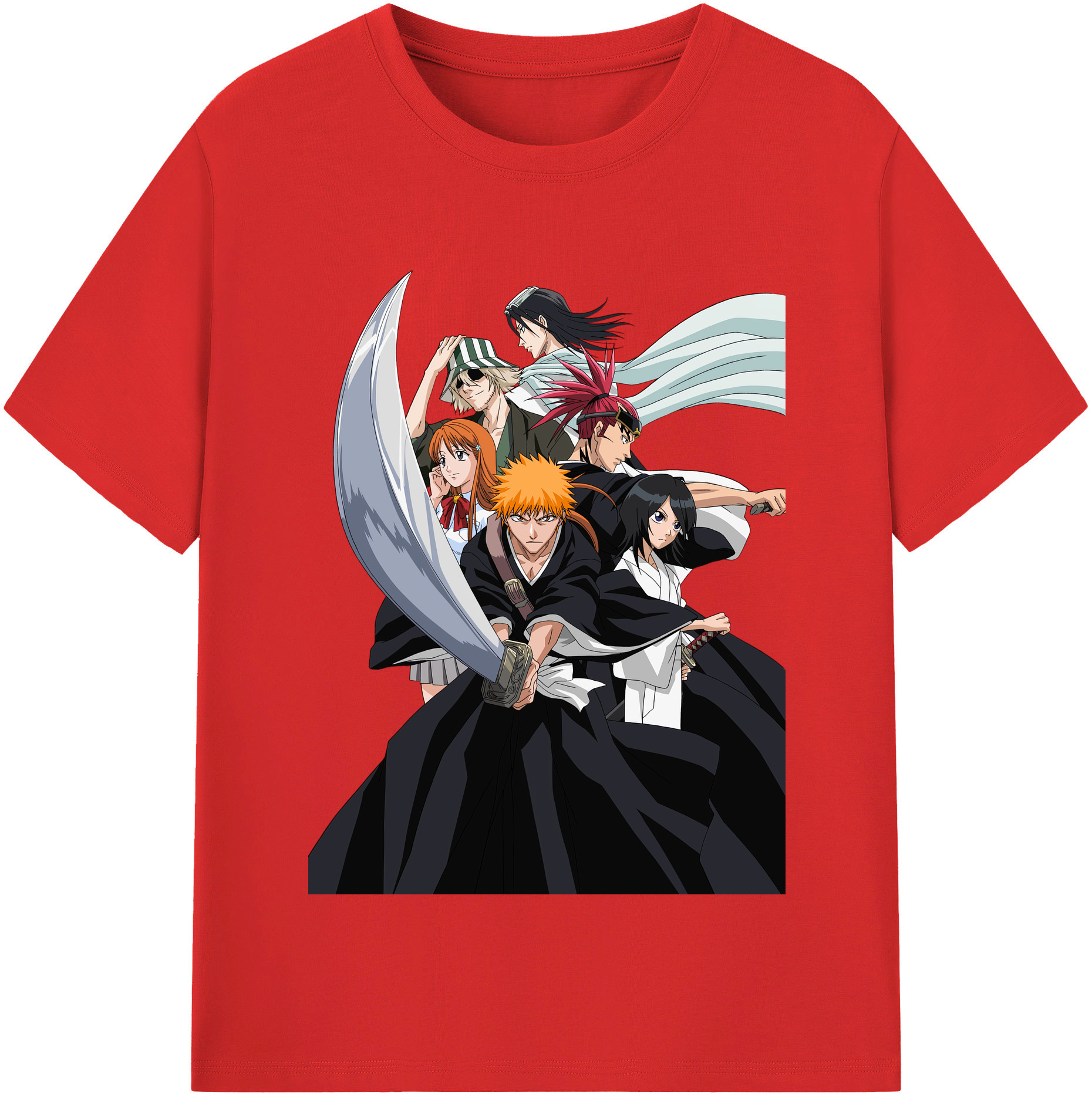 （画像用） ブリーチ 黒崎一護（くろさき いちご）BLEACH Kurosaki Ichigo 綿100％半袖Tシャツ（フロントプリント）