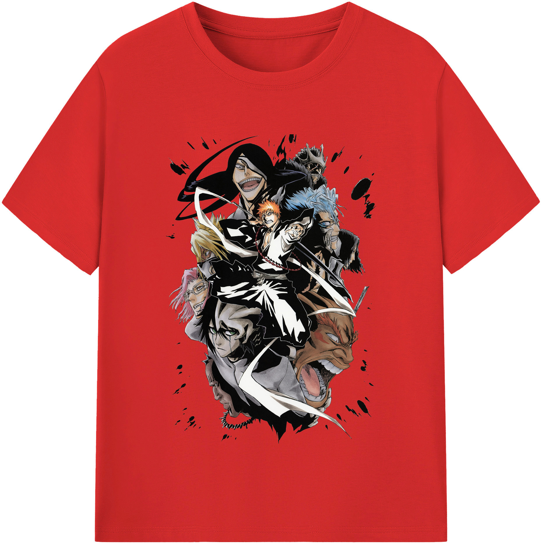 （画像用） ブリーチ 黒崎一護（くろさき いちご）BLEACH Kurosaki Ichigo 綿100％半袖Tシャツ（フロントプリント）