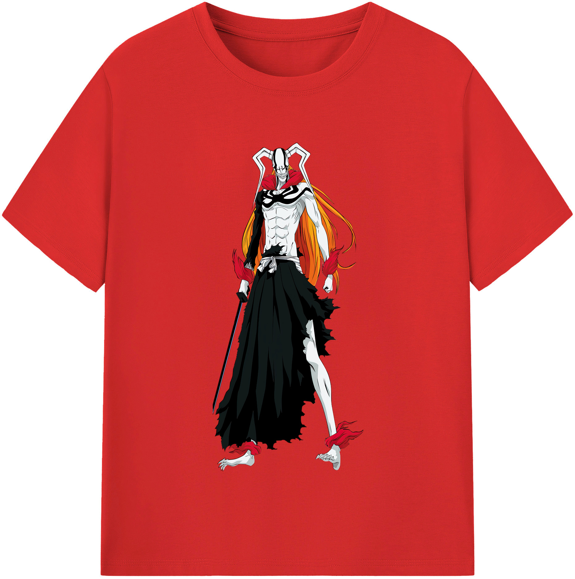 （画像用） ブリーチ 黒崎一護（くろさき いちご）BLEACH Kurosaki Ichigo 綿100％半袖Tシャツ（フロントプリント）