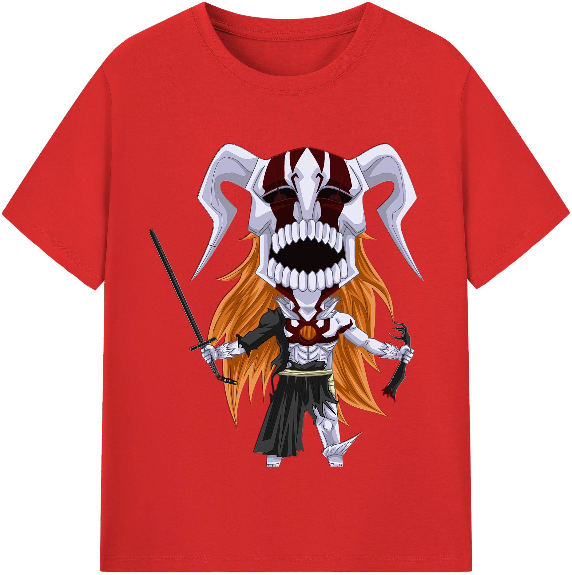 （画像用） ブリーチ 黒崎一護（くろさき いちご）BLEACH Kurosaki Ichigo 綿100％半袖Tシャツ（フロントプリント）