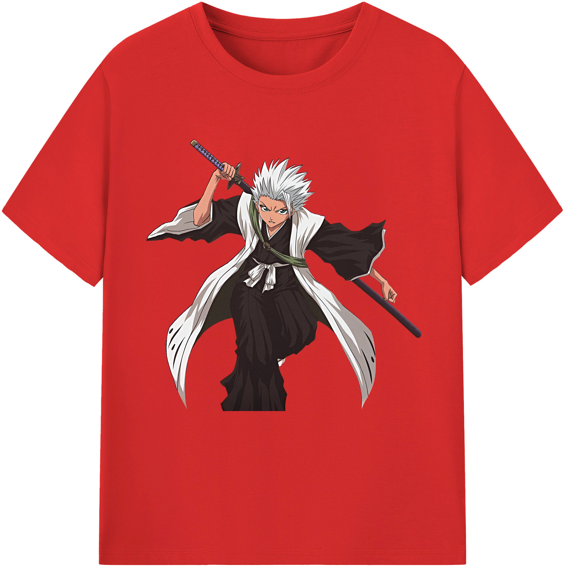 （画像用） ブリーチ 日番谷冬獅郎（ひつがや とうしろう） BLEACH Hitsugaya Toushirou 綿100％半袖Tシャツ（フロントプリント）