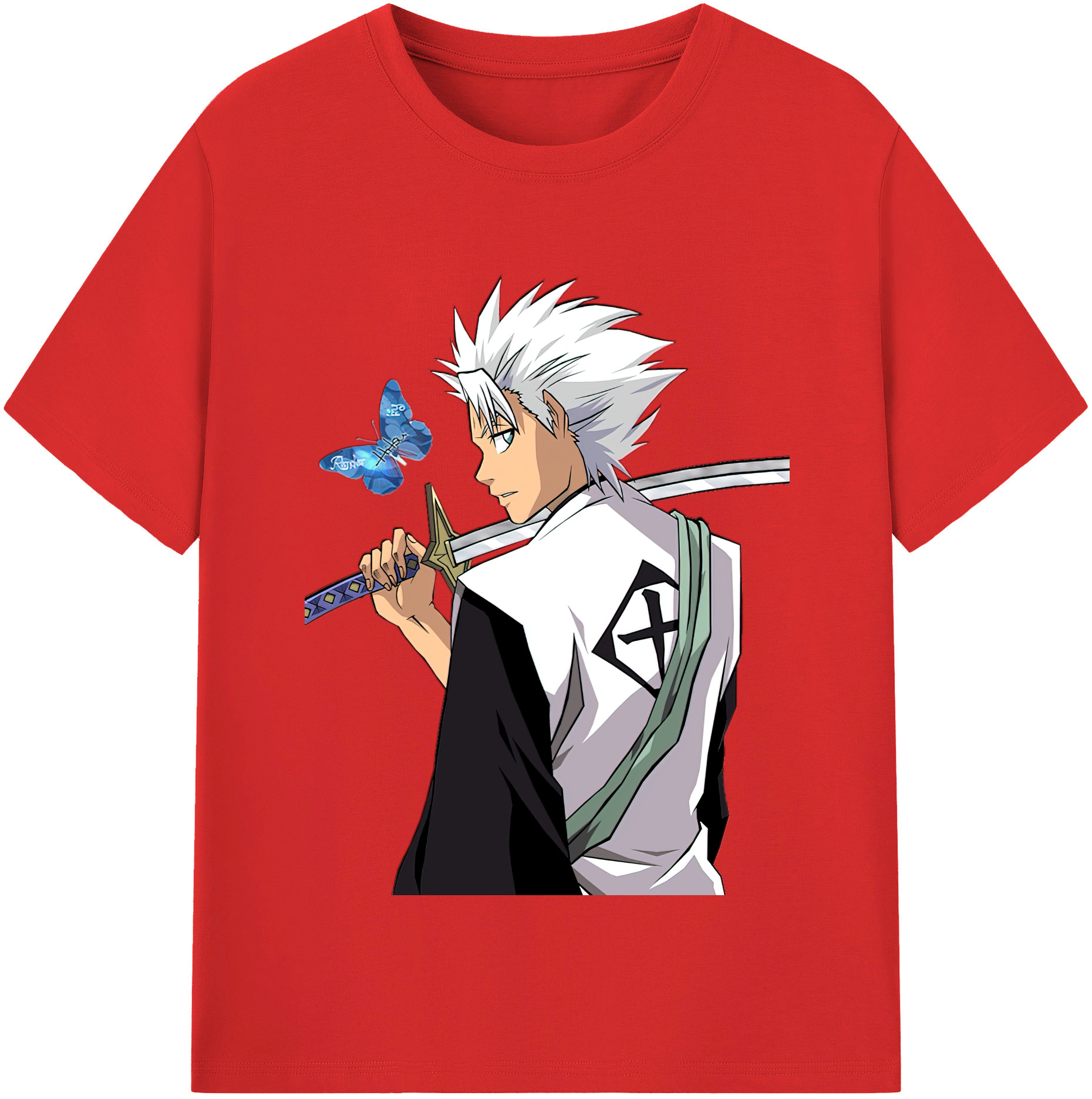 （画像用） ブリーチ 日番谷冬獅郎（ひつがや とうしろう） BLEACH Hitsugaya Toushirou 綿100％半袖Tシャツ（フロントプリント）