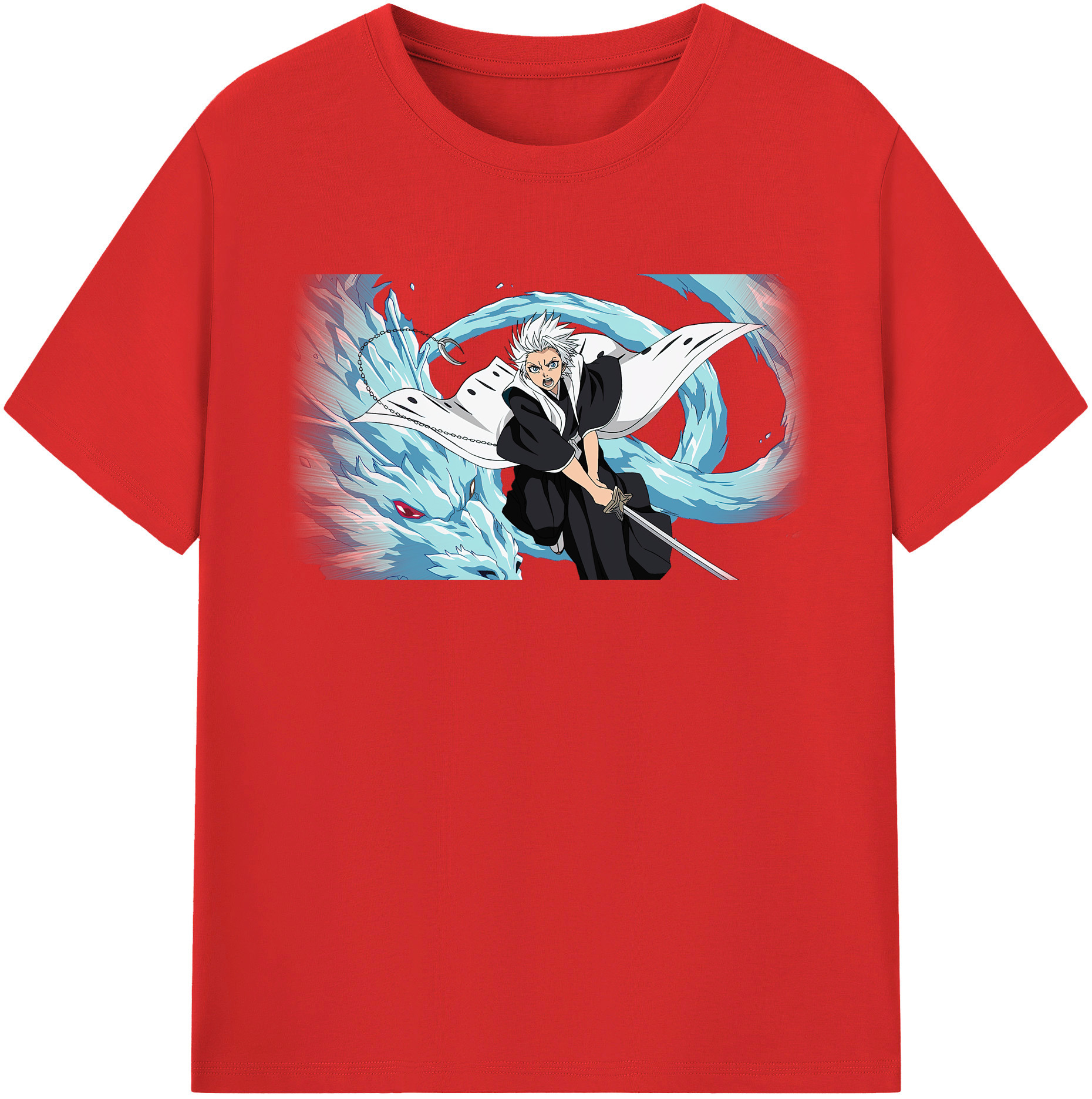 （画像用） ブリーチ 日番谷冬獅郎（ひつがや とうしろう） BLEACH Hitsugaya Toushirou 綿100％半袖Tシャツ（フロントプリント）