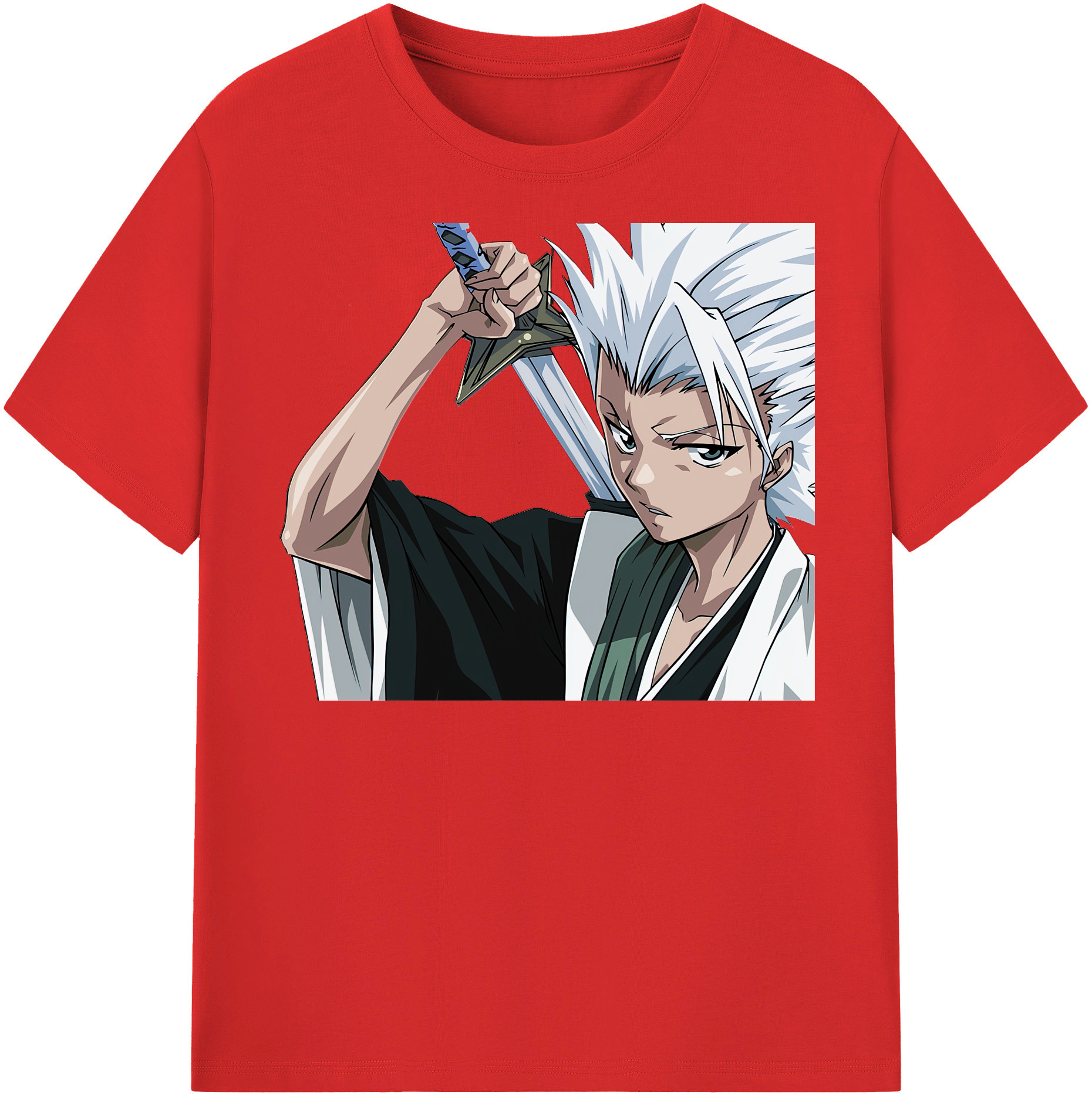 （画像用） ブリーチ 日番谷冬獅郎（ひつがや とうしろう） BLEACH Hitsugaya Toushirou 綿100％半袖Tシャツ（フロントプリント）