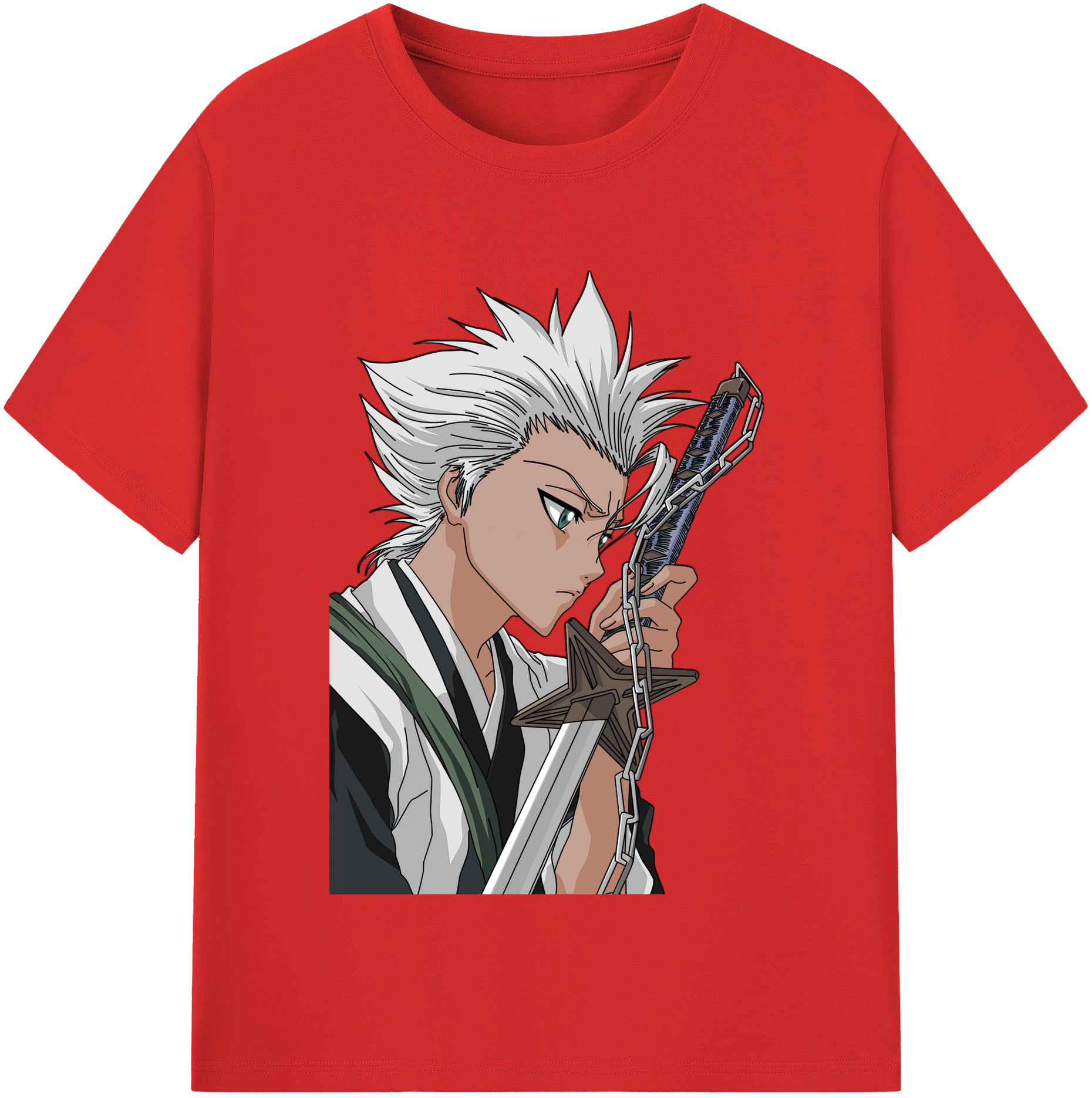 （画像用） ブリーチ 日番谷冬獅郎（ひつがや とうしろう） BLEACH Hitsugaya Toushirou 綿100％半袖Tシャツ（フロントプリント）