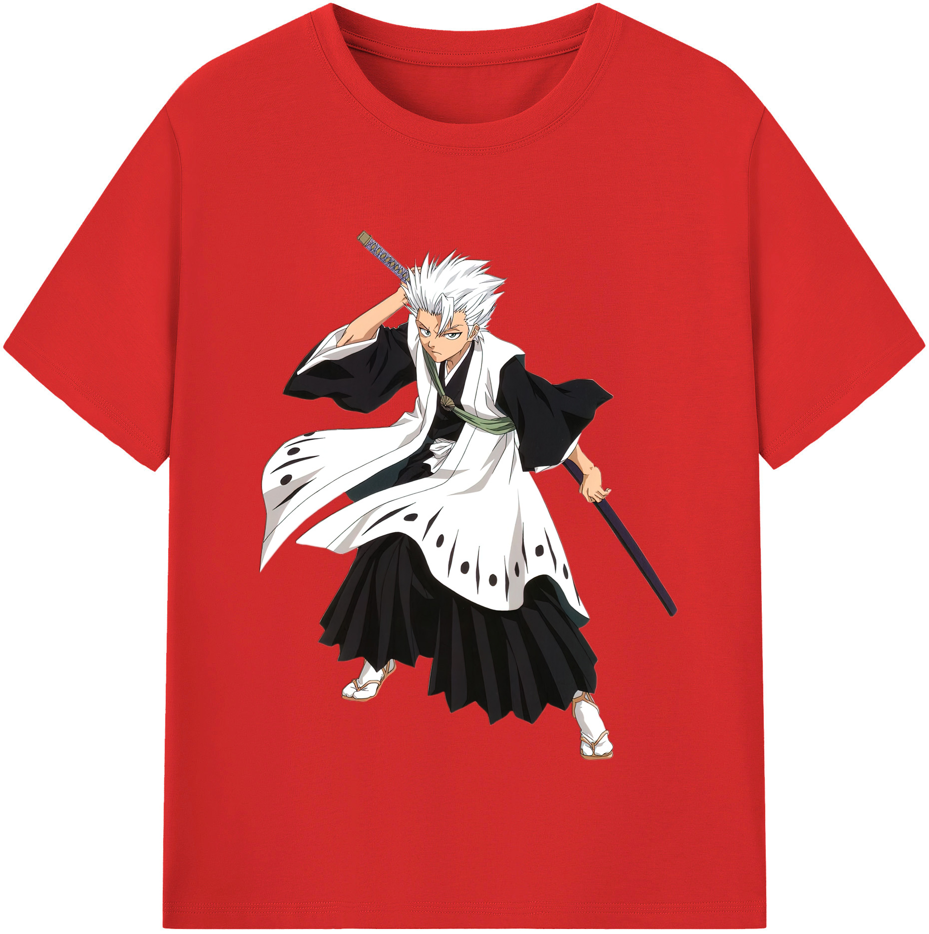 （画像用） ブリーチ 日番谷冬獅郎（ひつがや とうしろう） BLEACH Hitsugaya Toushirou 綿100％半袖Tシャツ（フロントプリント）