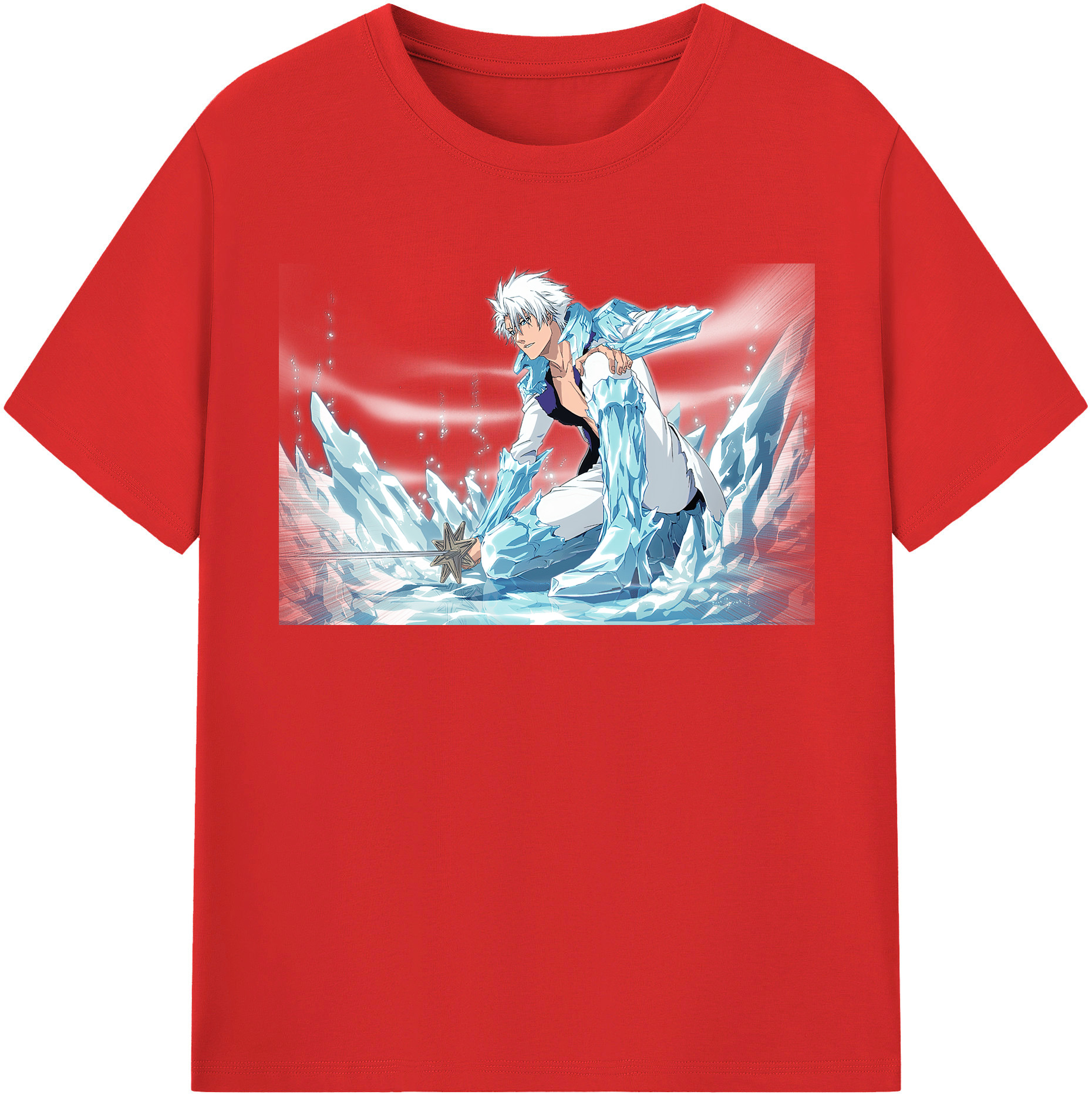 （画像用） ブリーチ 日番谷冬獅郎（ひつがや とうしろう） BLEACH Hitsugaya Toushirou 綿100％半袖Tシャツ（フロントプリント）