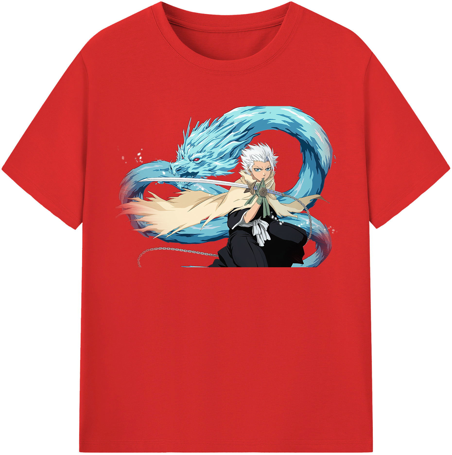 （画像用） ブリーチ 日番谷冬獅郎（ひつがや とうしろう） BLEACH Hitsugaya Toushirou 綿100％半袖Tシャツ（フロントプリント）