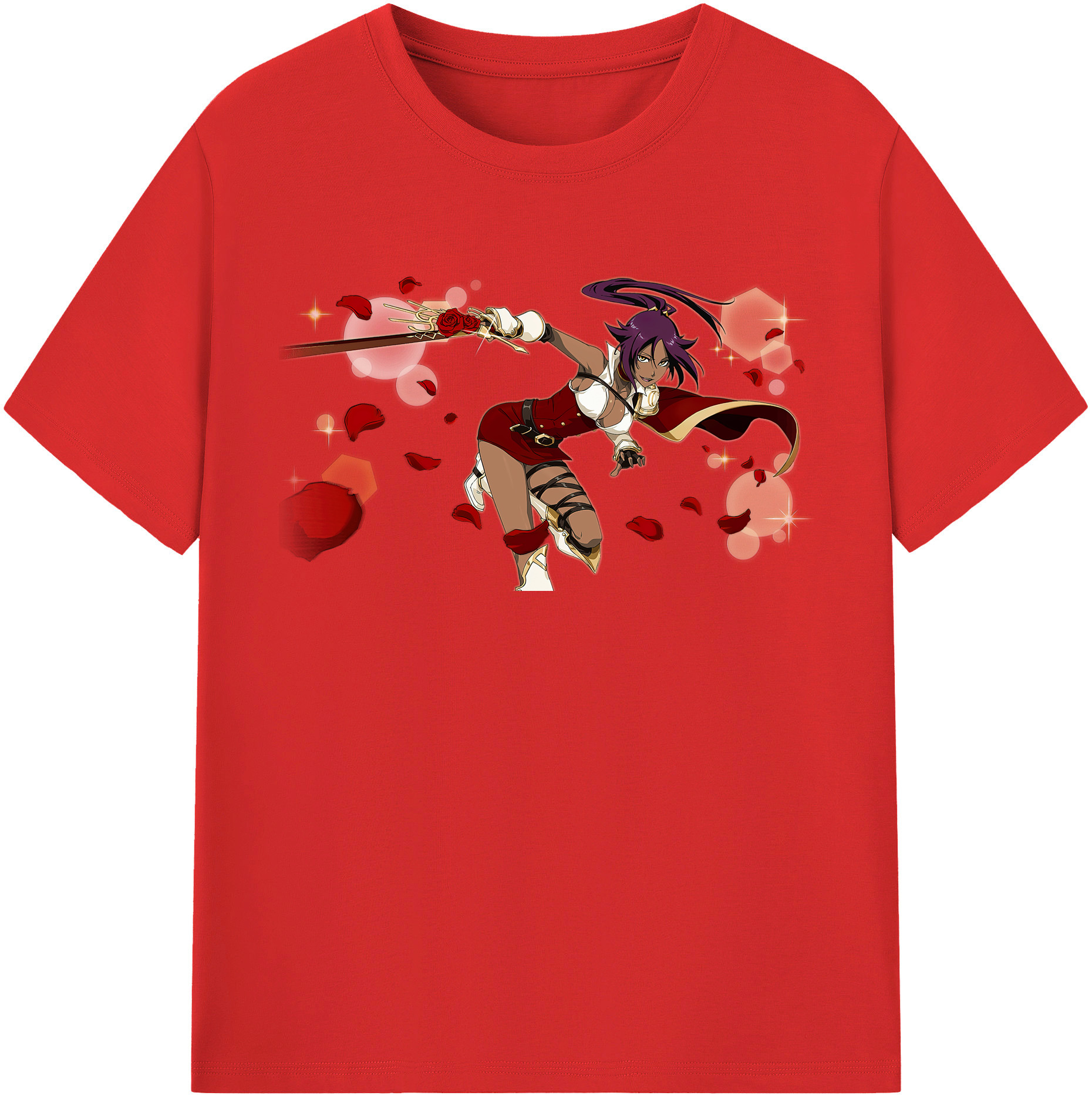 （画像用） ブリーチ 四楓院 夜一（しほういん よるいち） BLEACH Shihouin Yoruichi 綿100％半袖Tシャツ（フロントプリント）