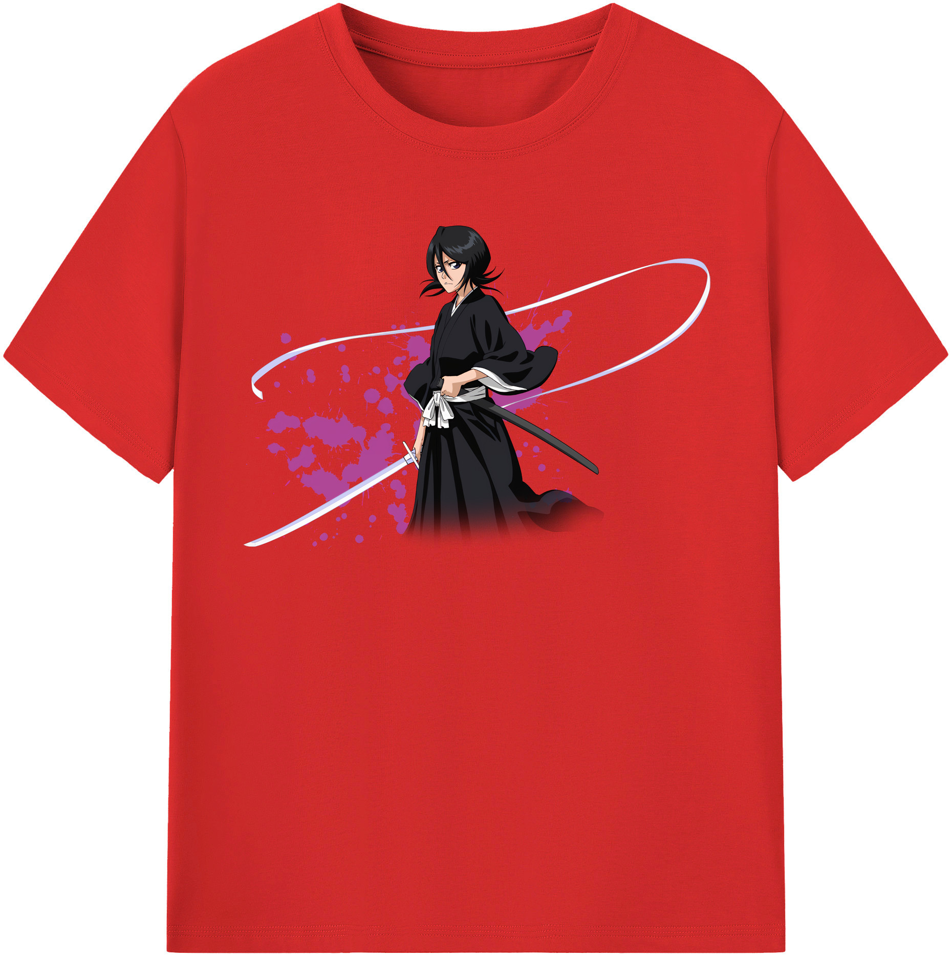（画像用） ブリーチ 朽木ルキア BLEACH Kuchiki Rukia 綿100％半袖Tシャツ（フロントプリント）