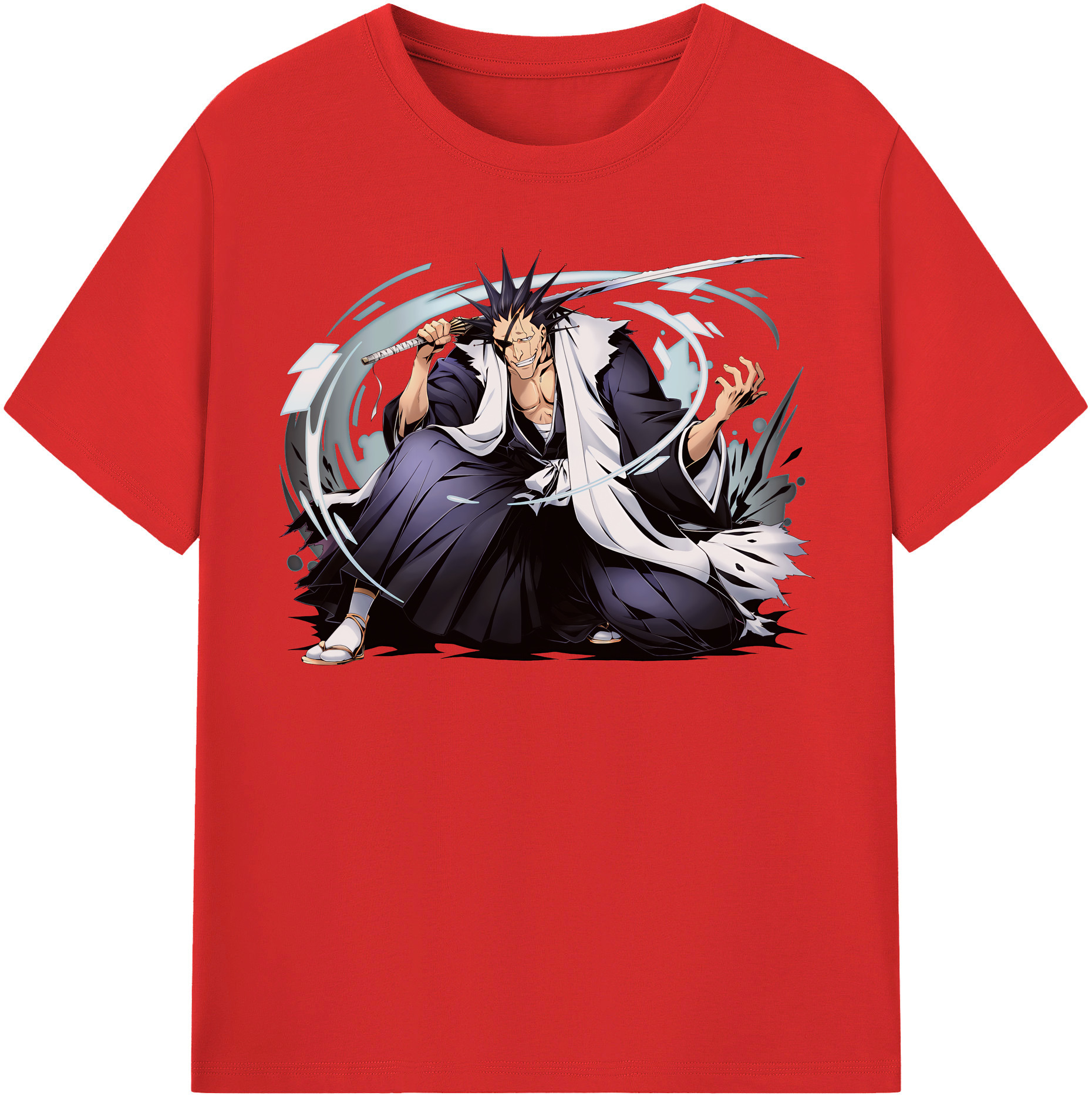 （画像用） ブリーチ ざらき けんぱち BLEACH Zaraki Kenpachi 綿100％半袖Tシャツ（フロントプリント）