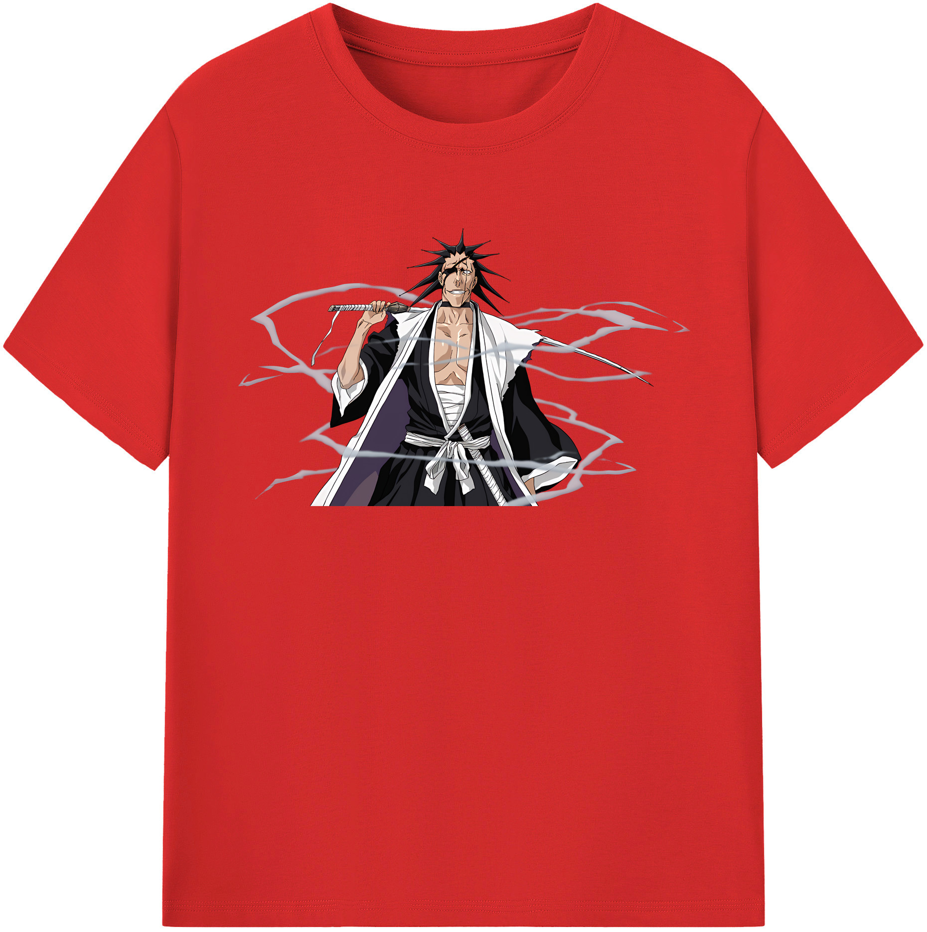 （画像用） ブリーチ ざらき けんぱち BLEACH Zaraki Kenpachi 綿100％半袖Tシャツ（フロントプリント）