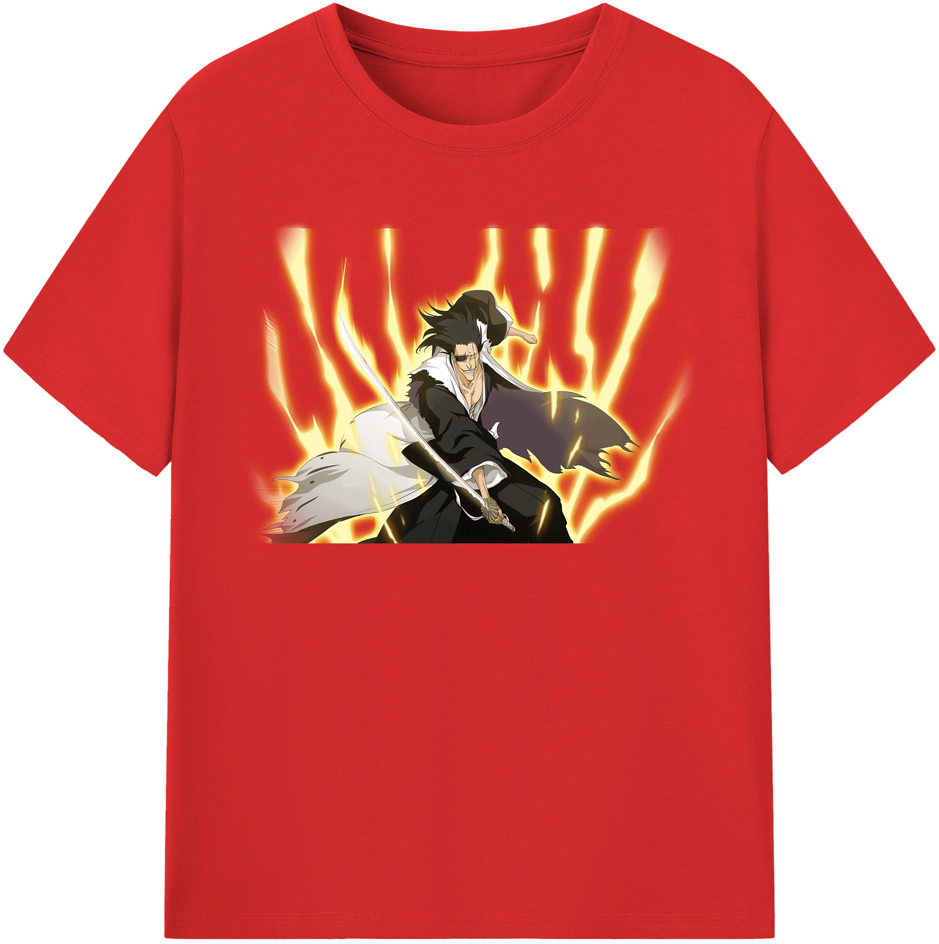（画像用） ブリーチ ざらき けんぱち BLEACH Zaraki Kenpachi 綿100％半袖Tシャツ（フロントプリント）