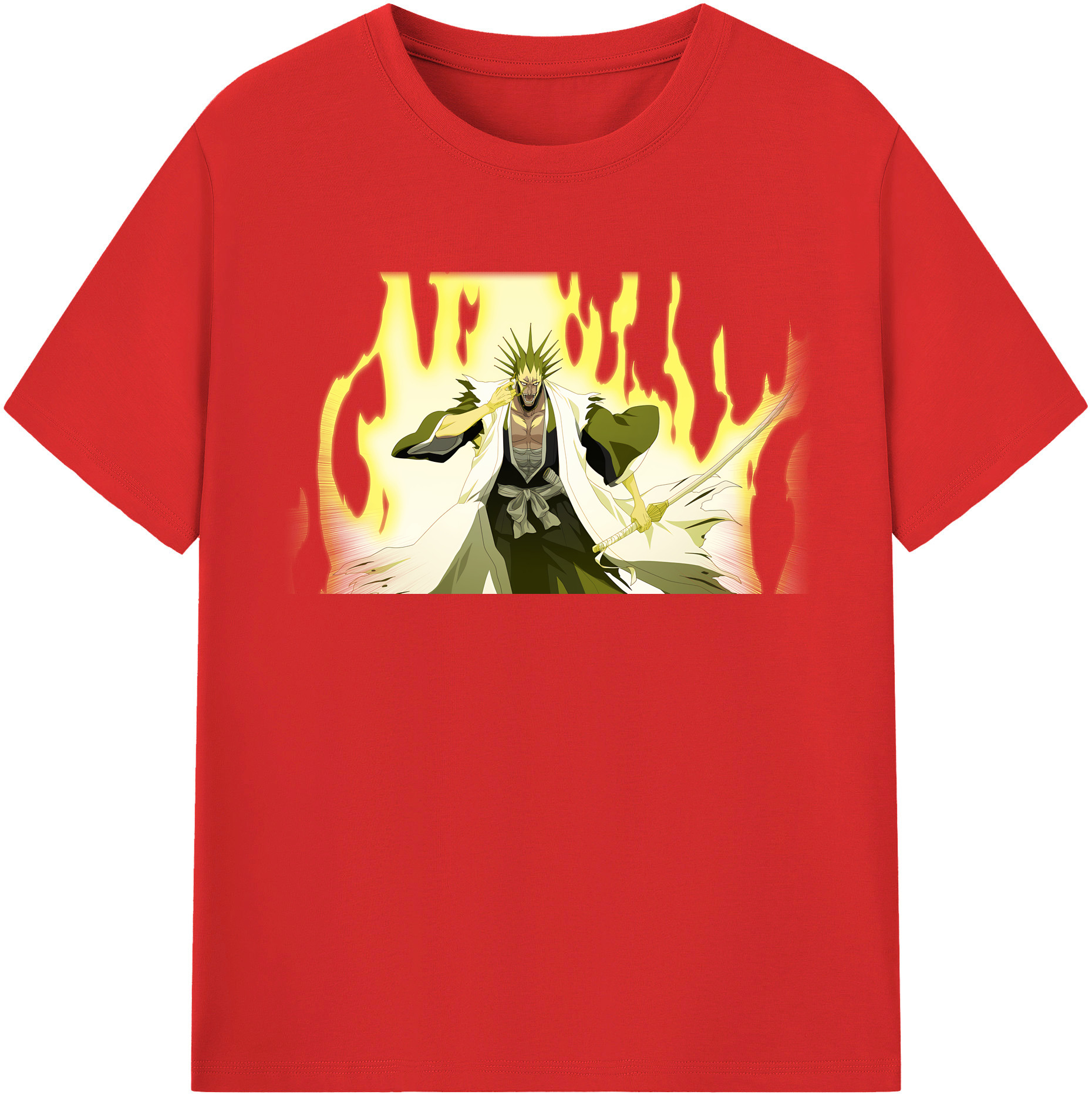 （画像用） ブリーチ ざらき けんぱち BLEACH Zaraki Kenpachi 綿100％半袖Tシャツ（フロントプリント）